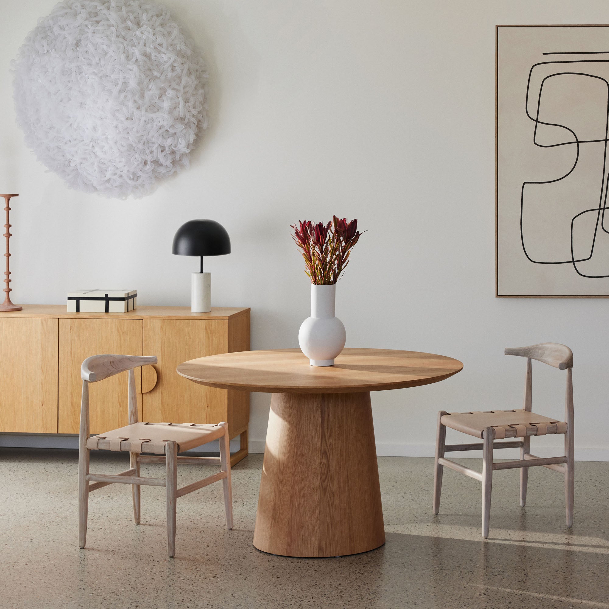 Cb2 spindler deals round dining table