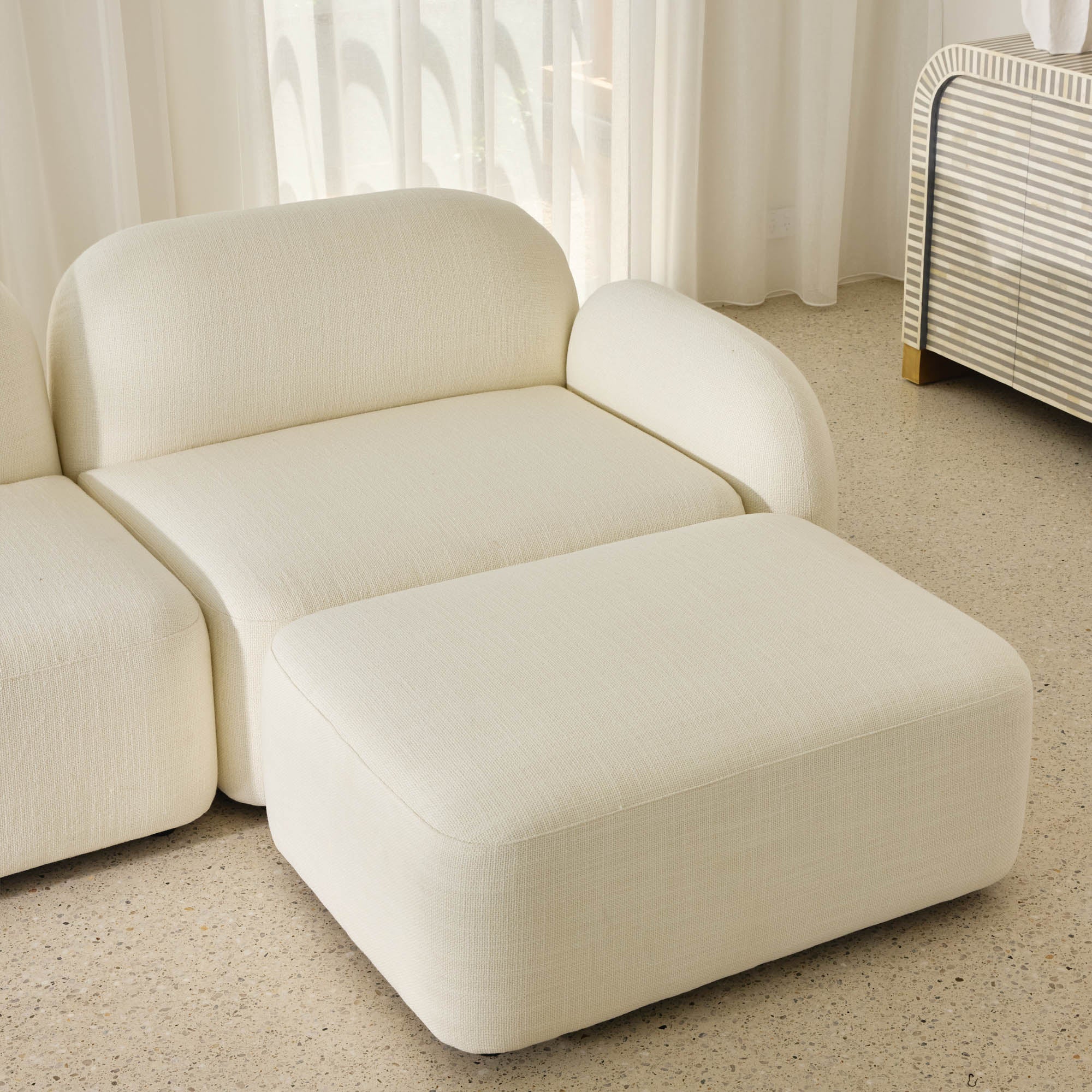 Oslo Modular Sofa Frosted Ivory 2 Seat Right