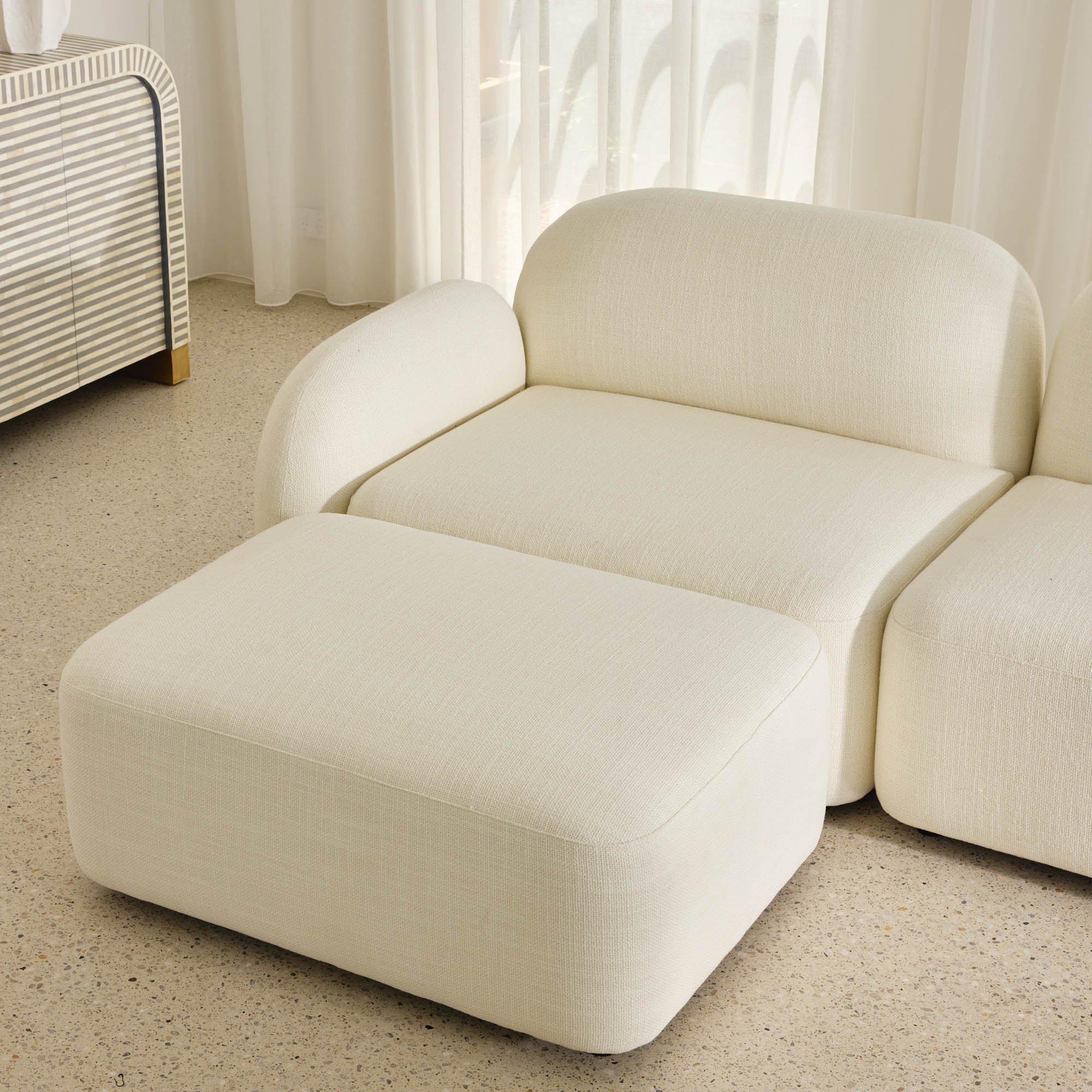 Oslo Ottoman Frosted Ivory