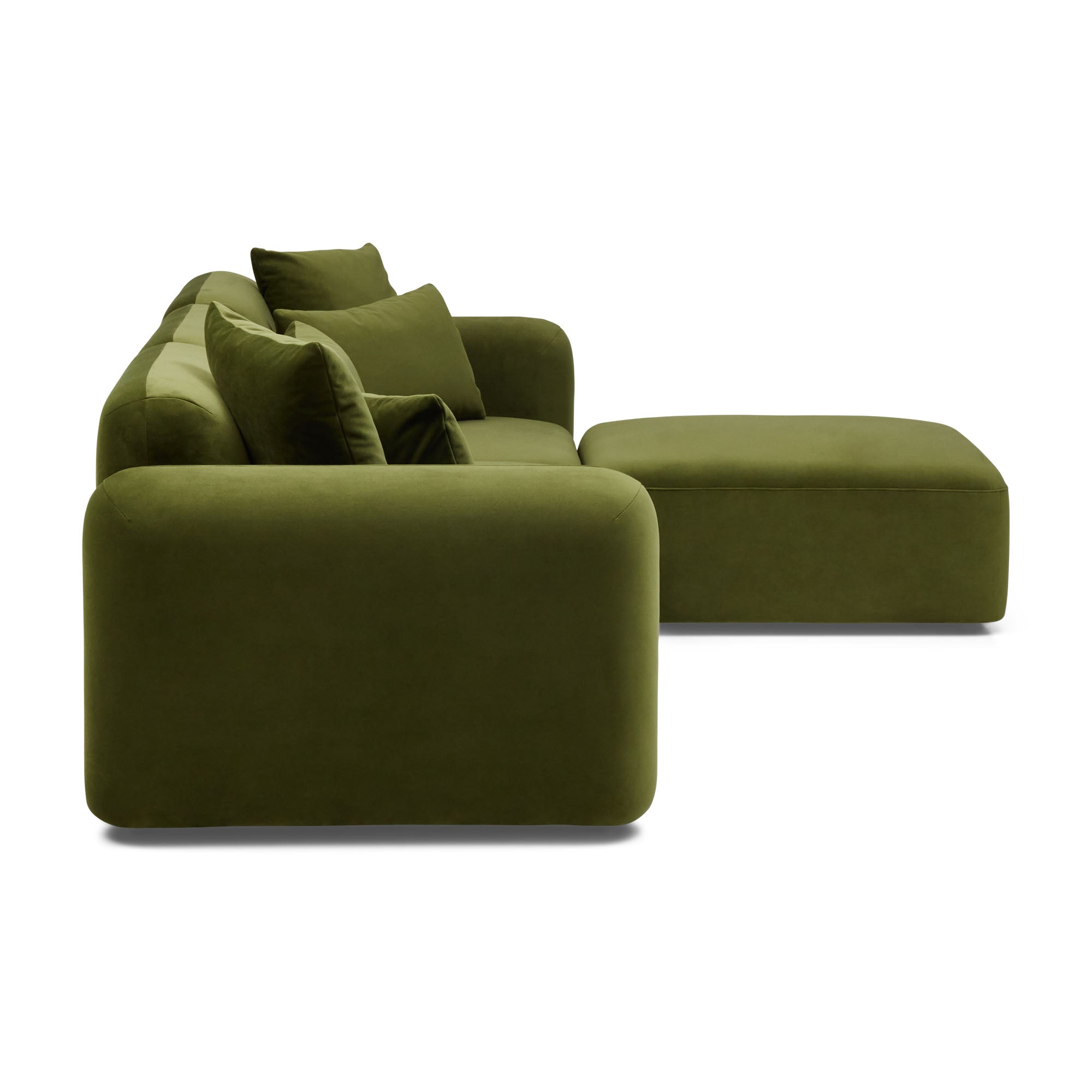 Pascal Modular Sofa Olive 3 Seat Right Chaise