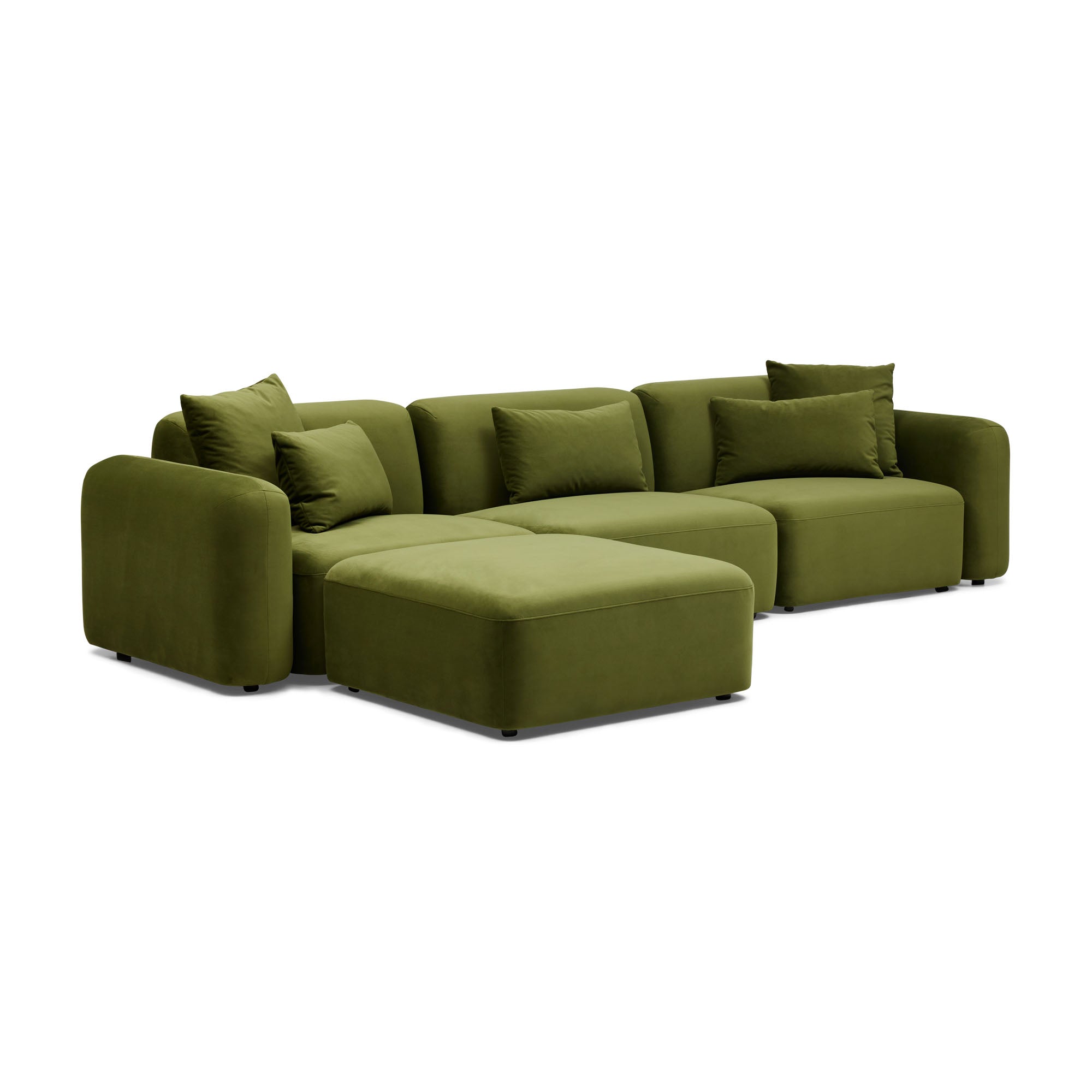 Pascal Modular Sofa Olive 3 Seat Left Chaise