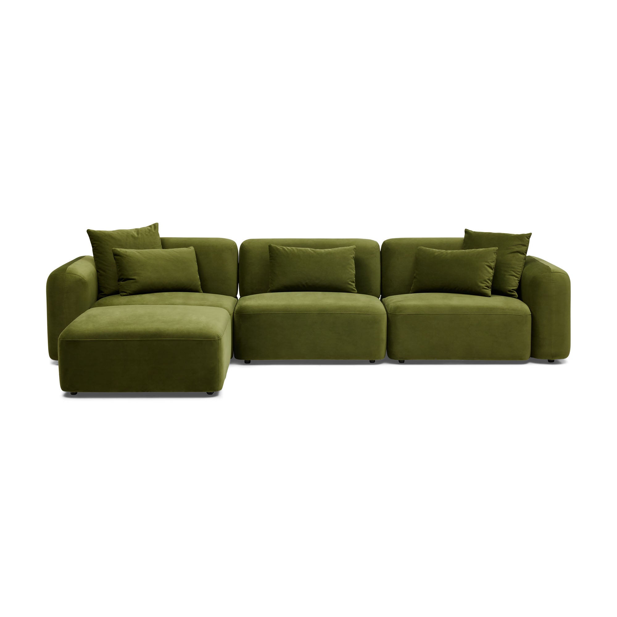 Pascal Modular Sofa Olive 3 Seat Left Chaise