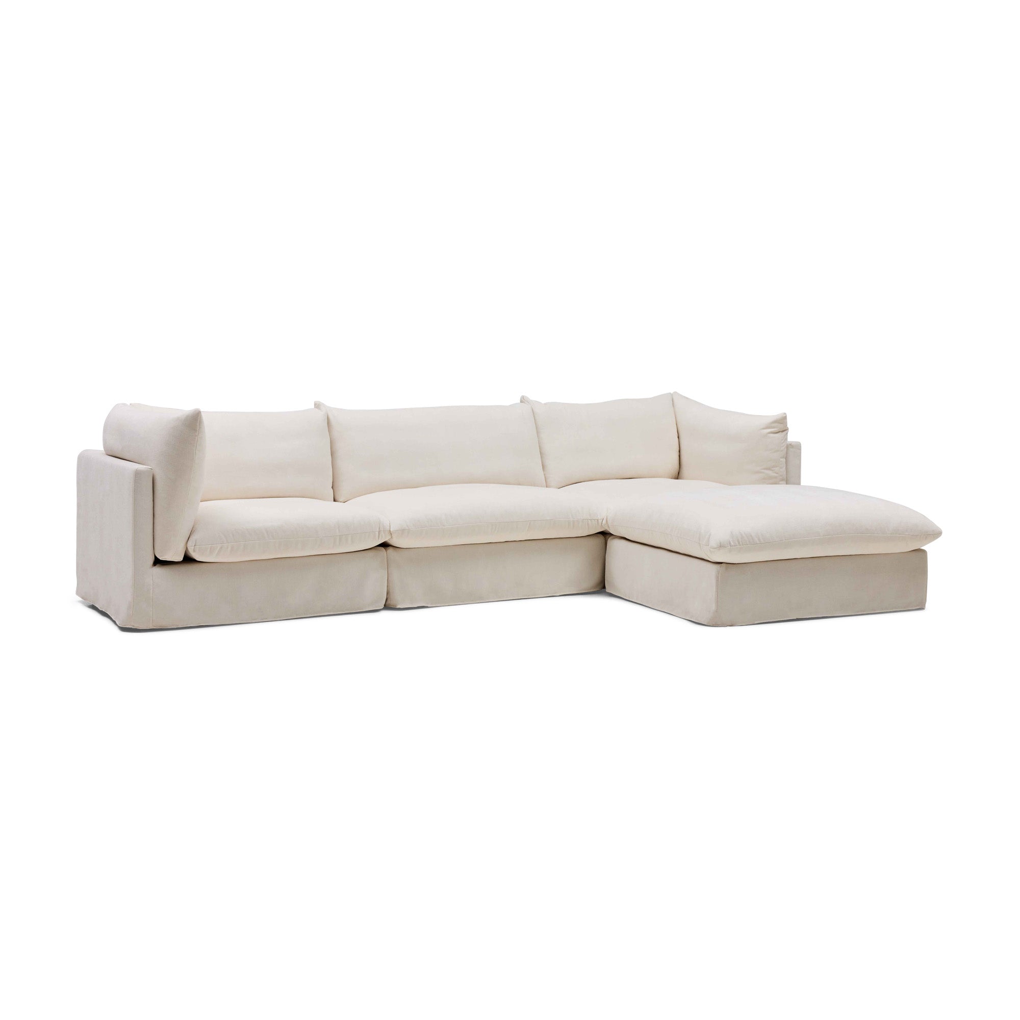 Mia Modular Sofa Ivory 3 Seat Right Chaise