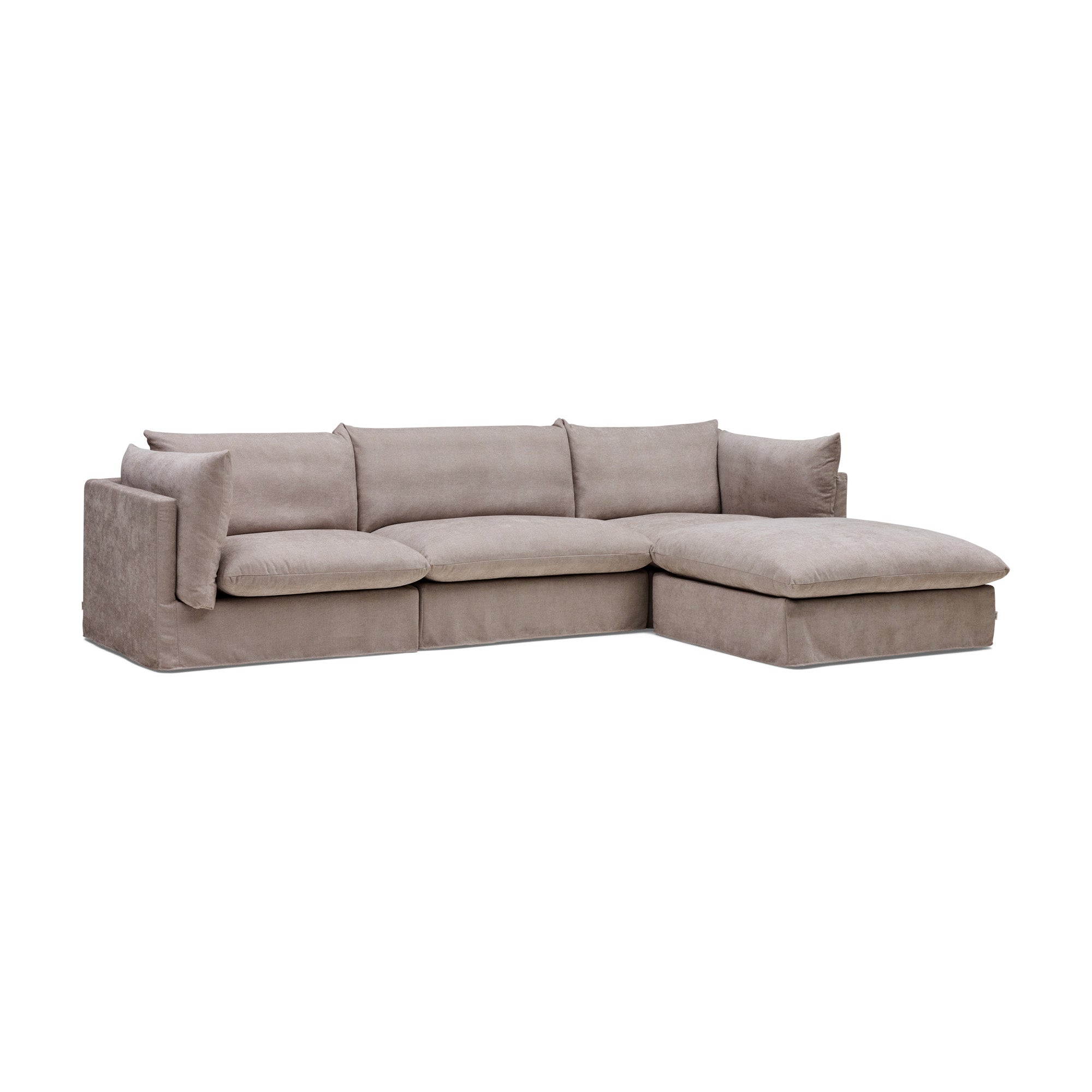 Mia Modular Sofa Oatmeal 3 Seat Right Chaise