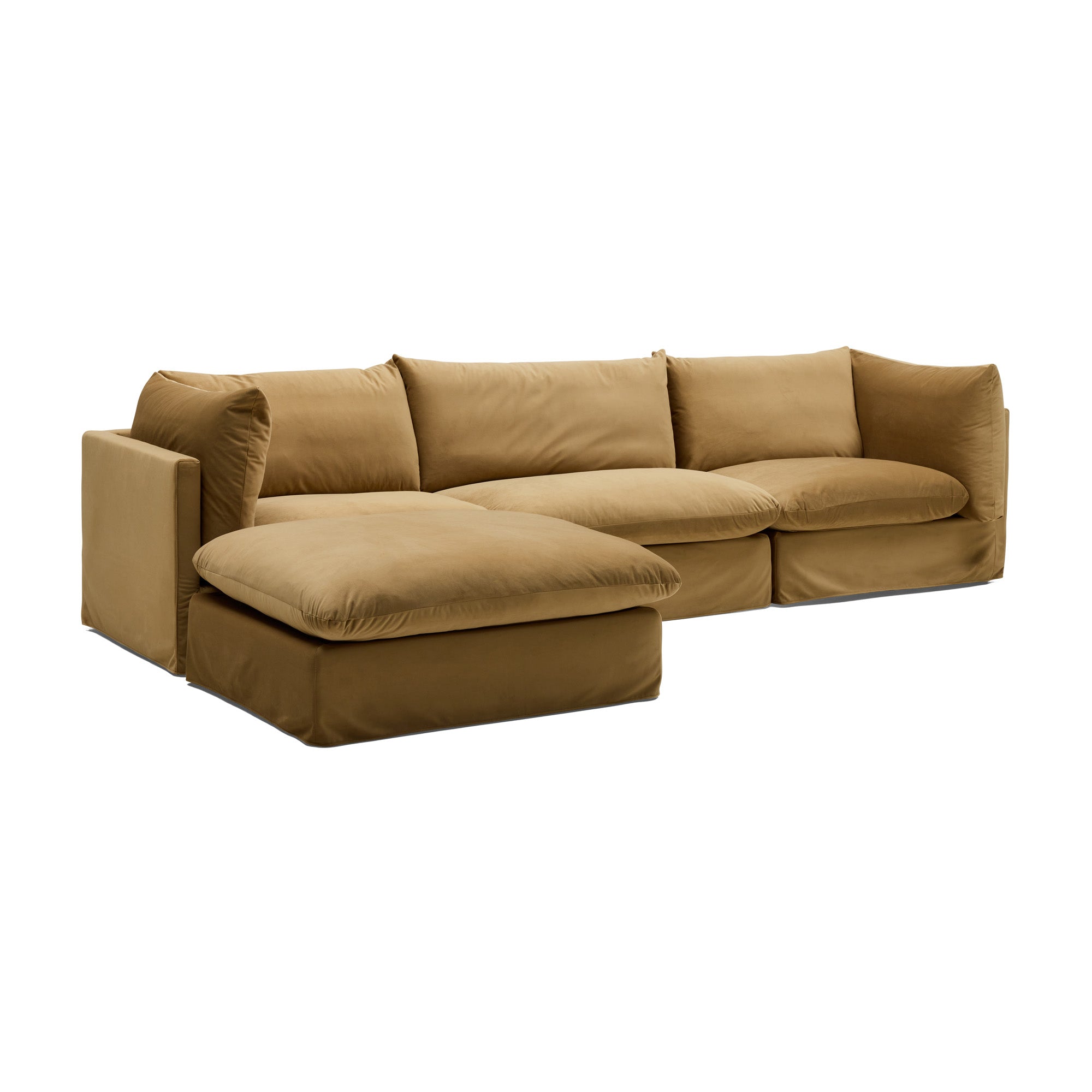 Mia Modular Sofa Sand 3 Seat with Ottoman