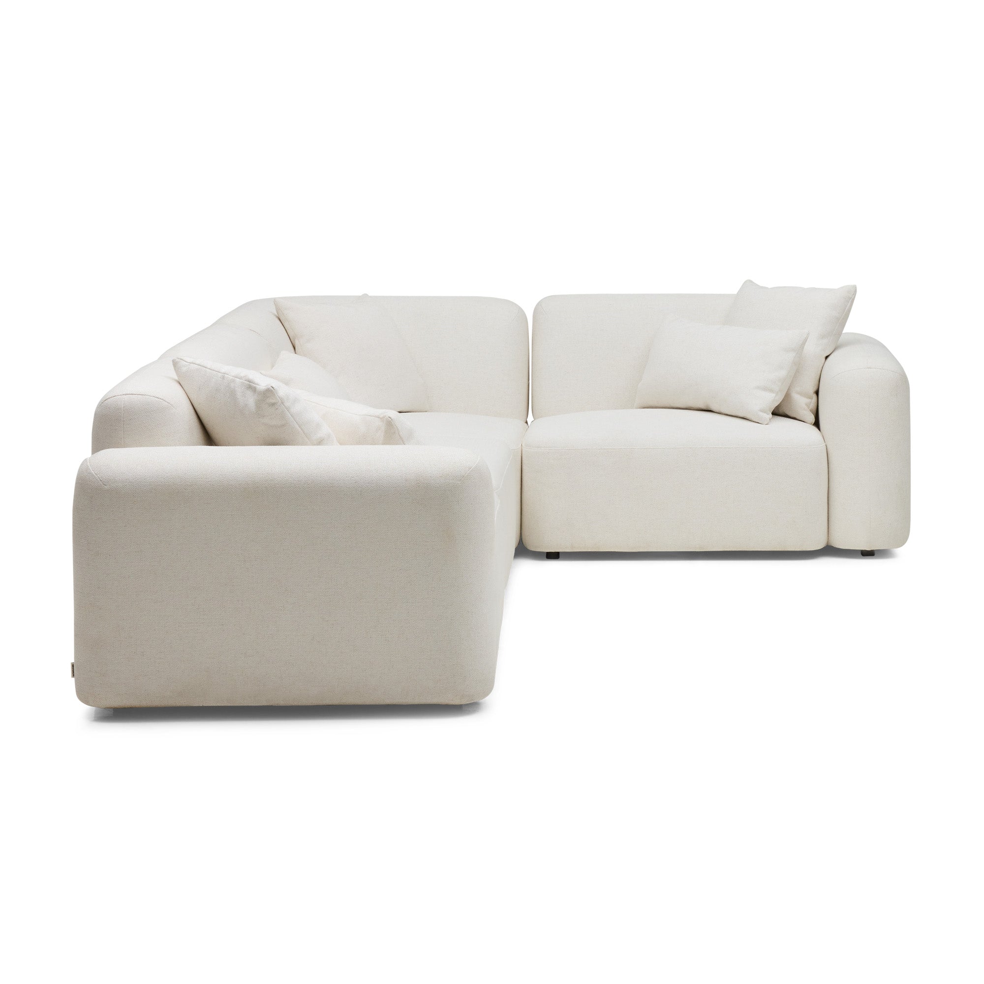 Pascal 4-Seat Corner Modular Sofa in Ivory White