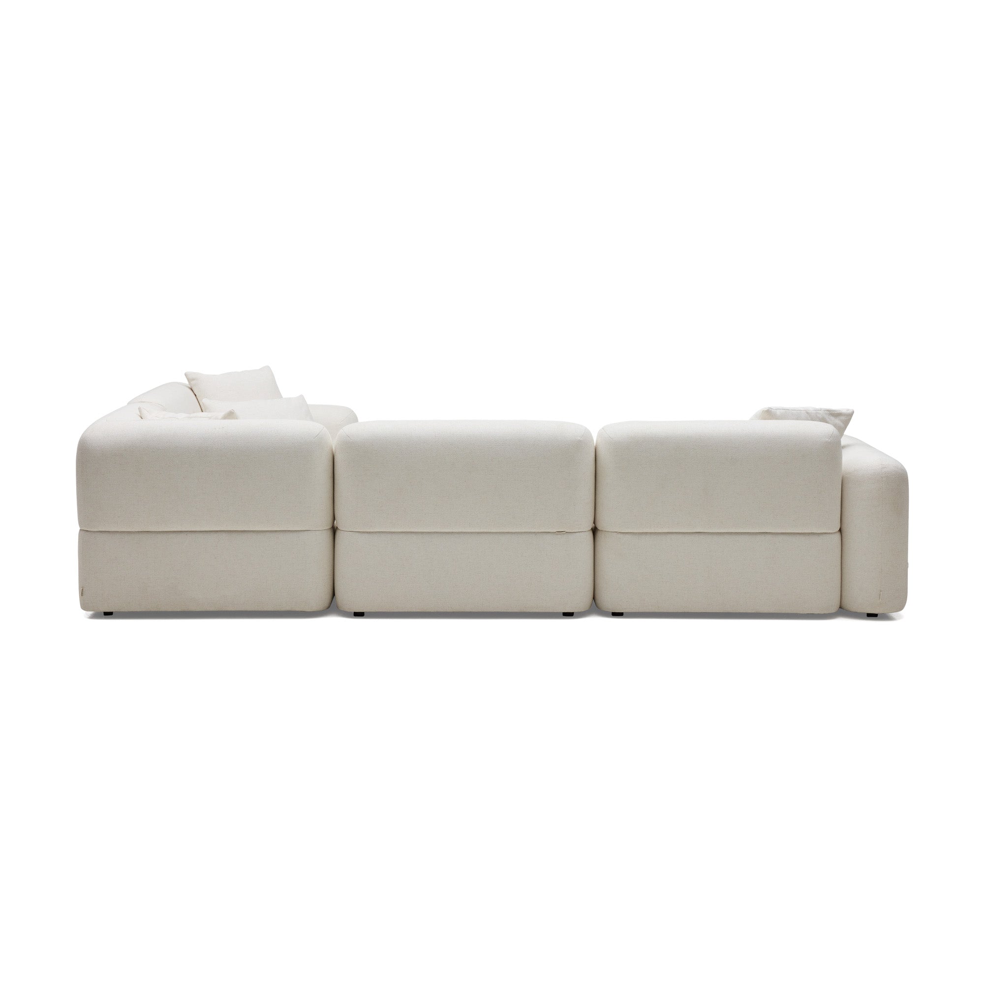 Pascal 4-Seat Corner Modular Sofa in Ivory White