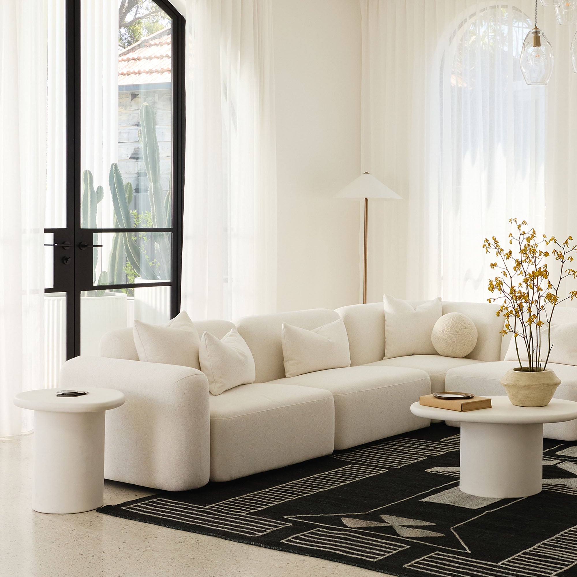 Pascal Modular Sofa Ivory White 4 Seat Corner
