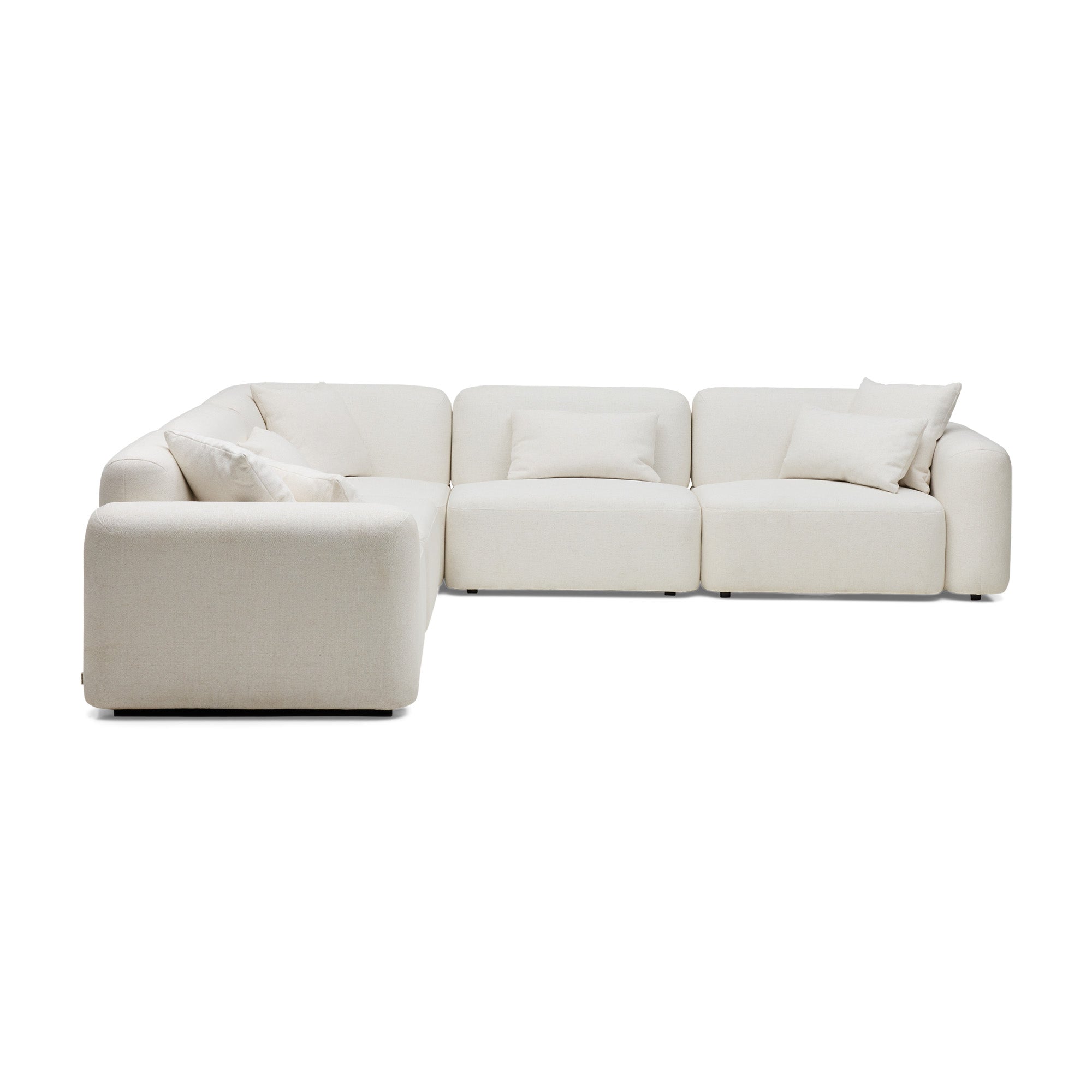 Pascal 5-Seat Corner Modular Sofa in Ivory White