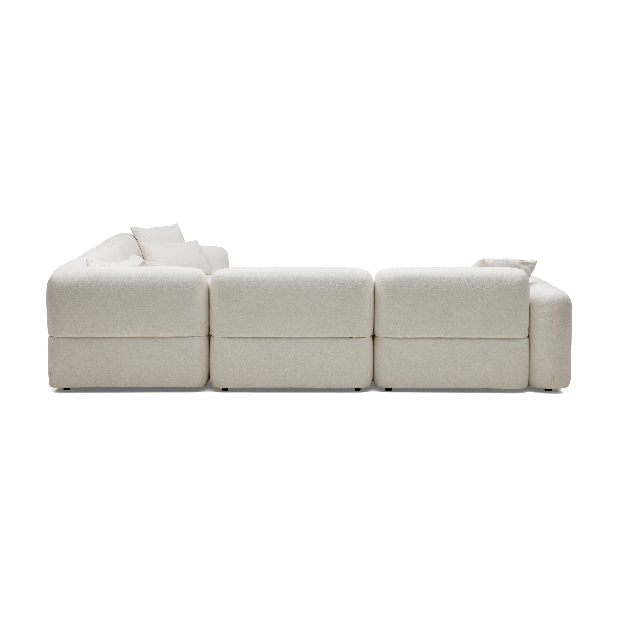 Pascal 5-Seat Corner Modular Sofa in Ivory White