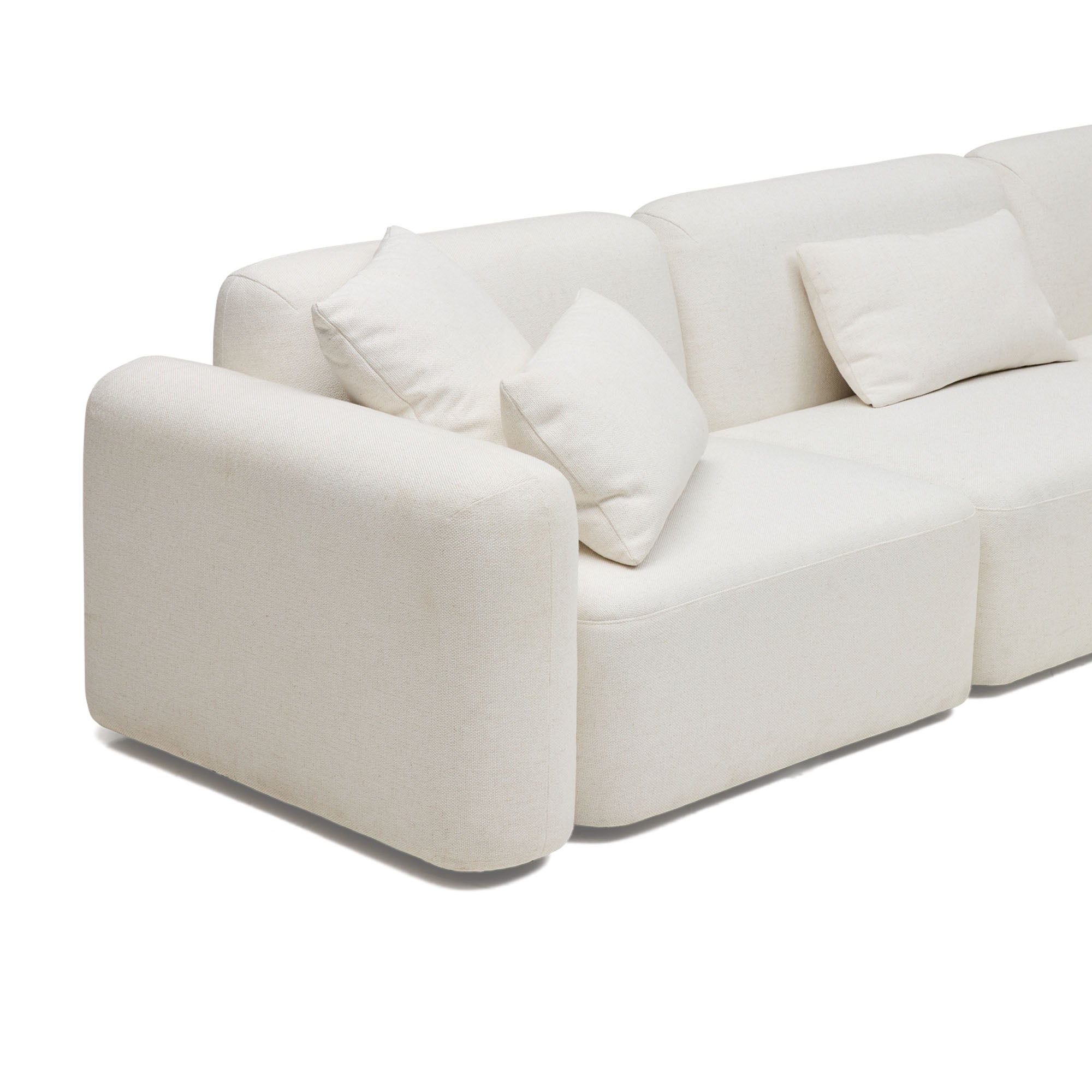 Pascal 4-Seat Corner Modular Sofa in Ivory White