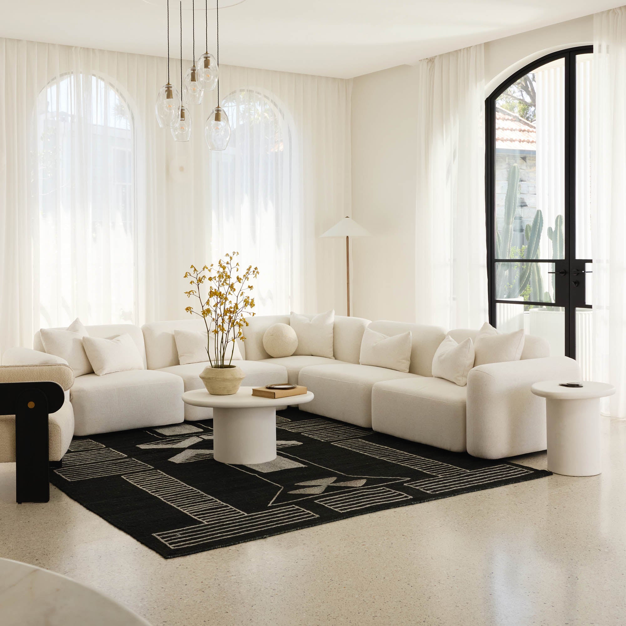 Pascal Modular Sofa Ivory White 4 Seat Corner