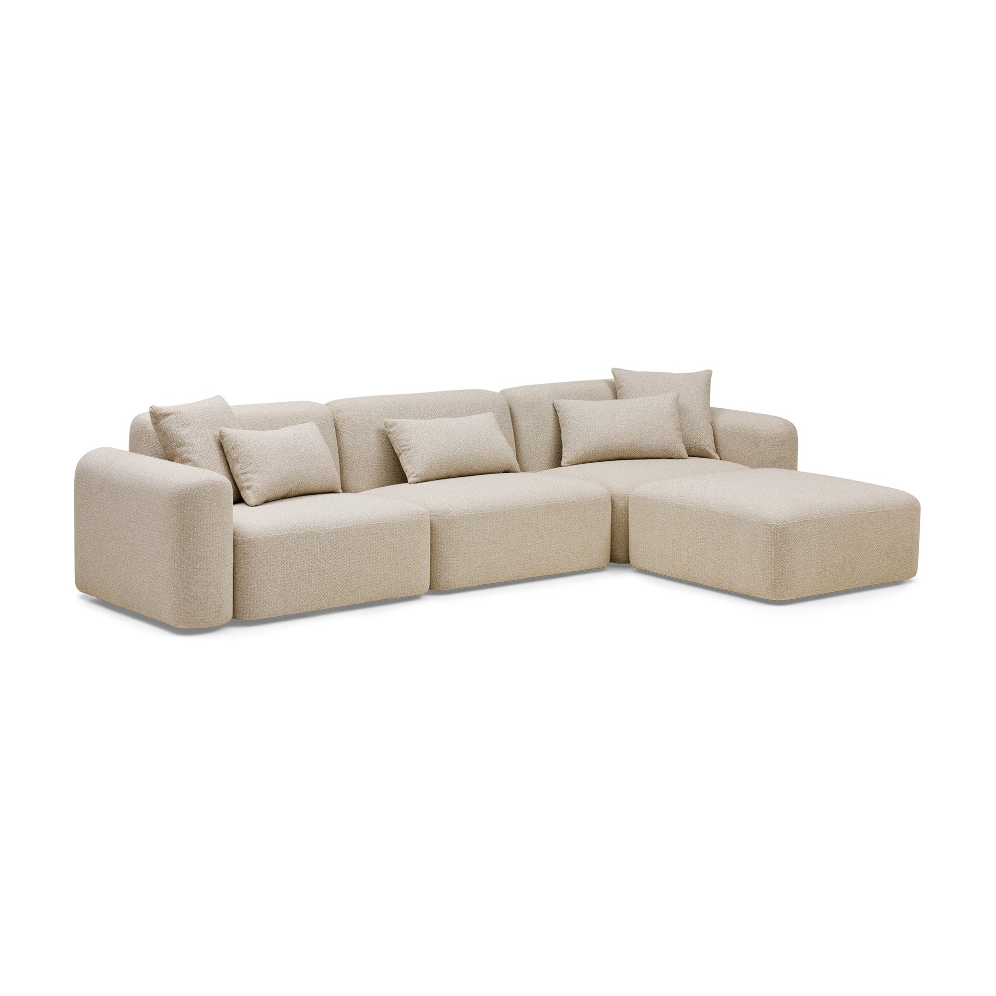 Pascal Modular Sofa Biscuit 3 Seat with Ottoman