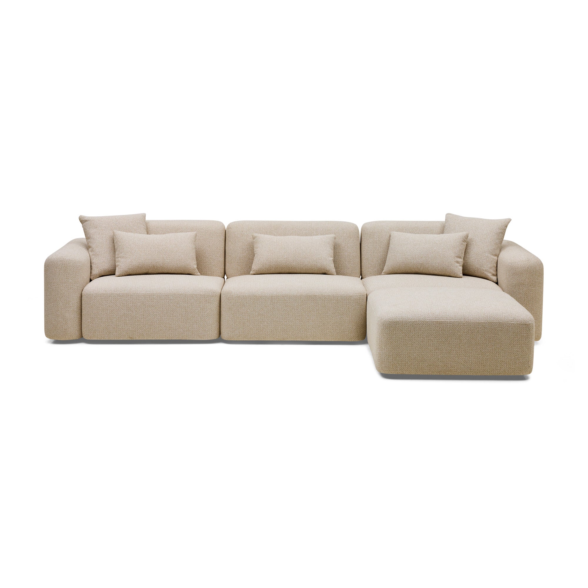Pascal Modular Sofa Biscuit 3 Seat with Ottoman