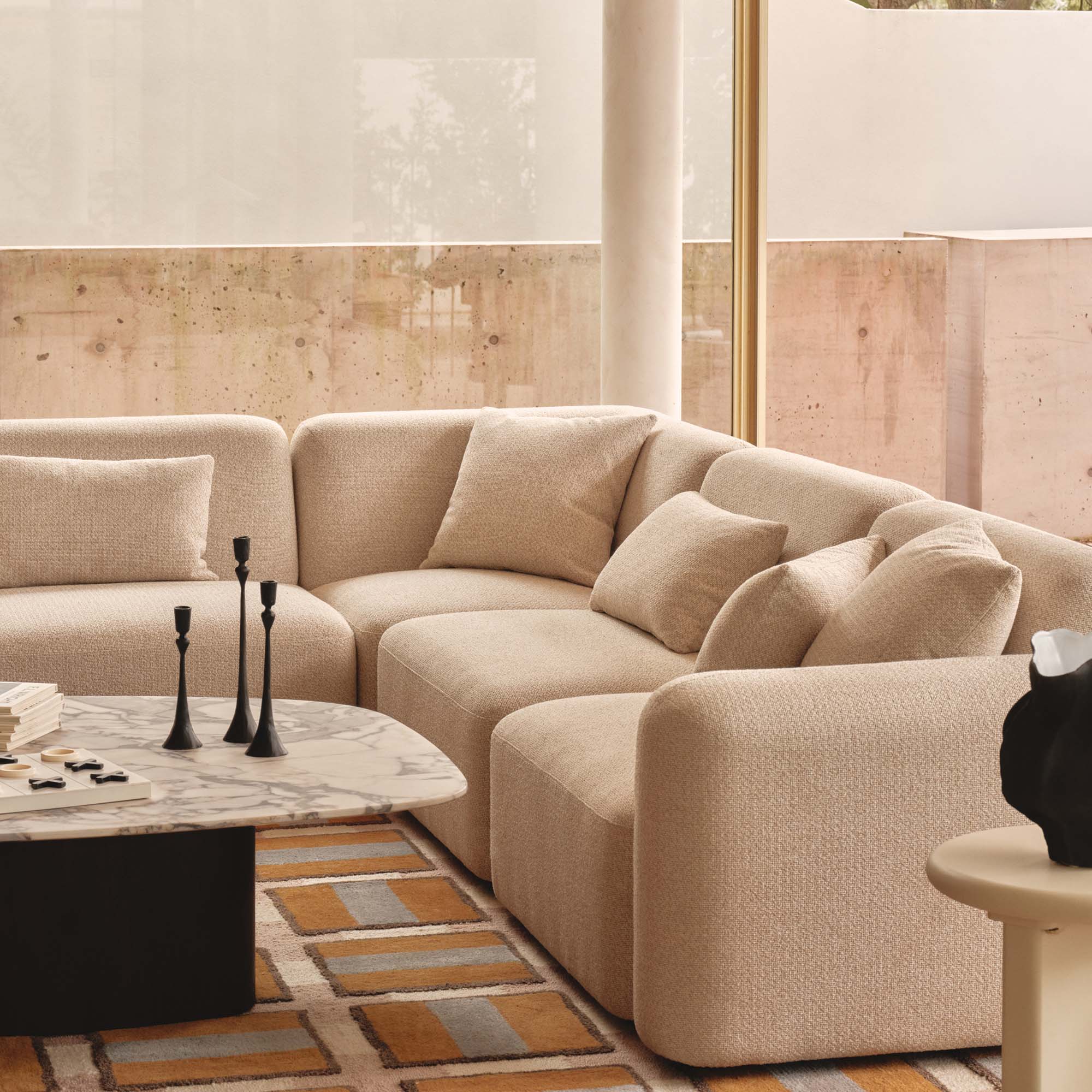 Pascal Modular Sofa Biscuit 5 Seat Corner