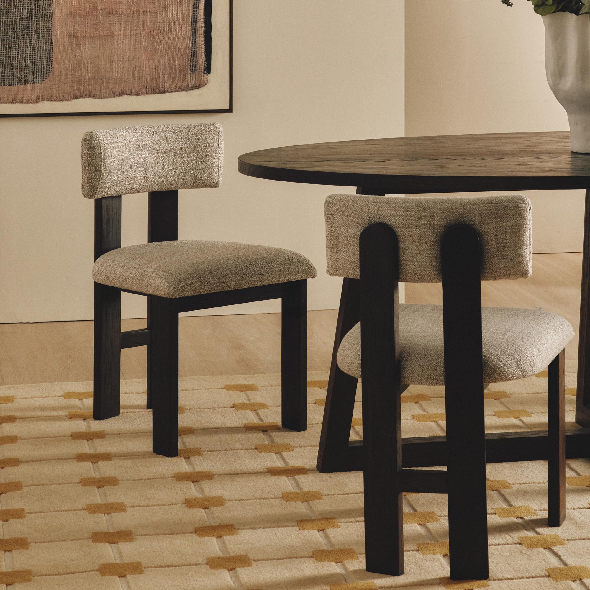 Tolv Dining Chair Honey Beige Walnut