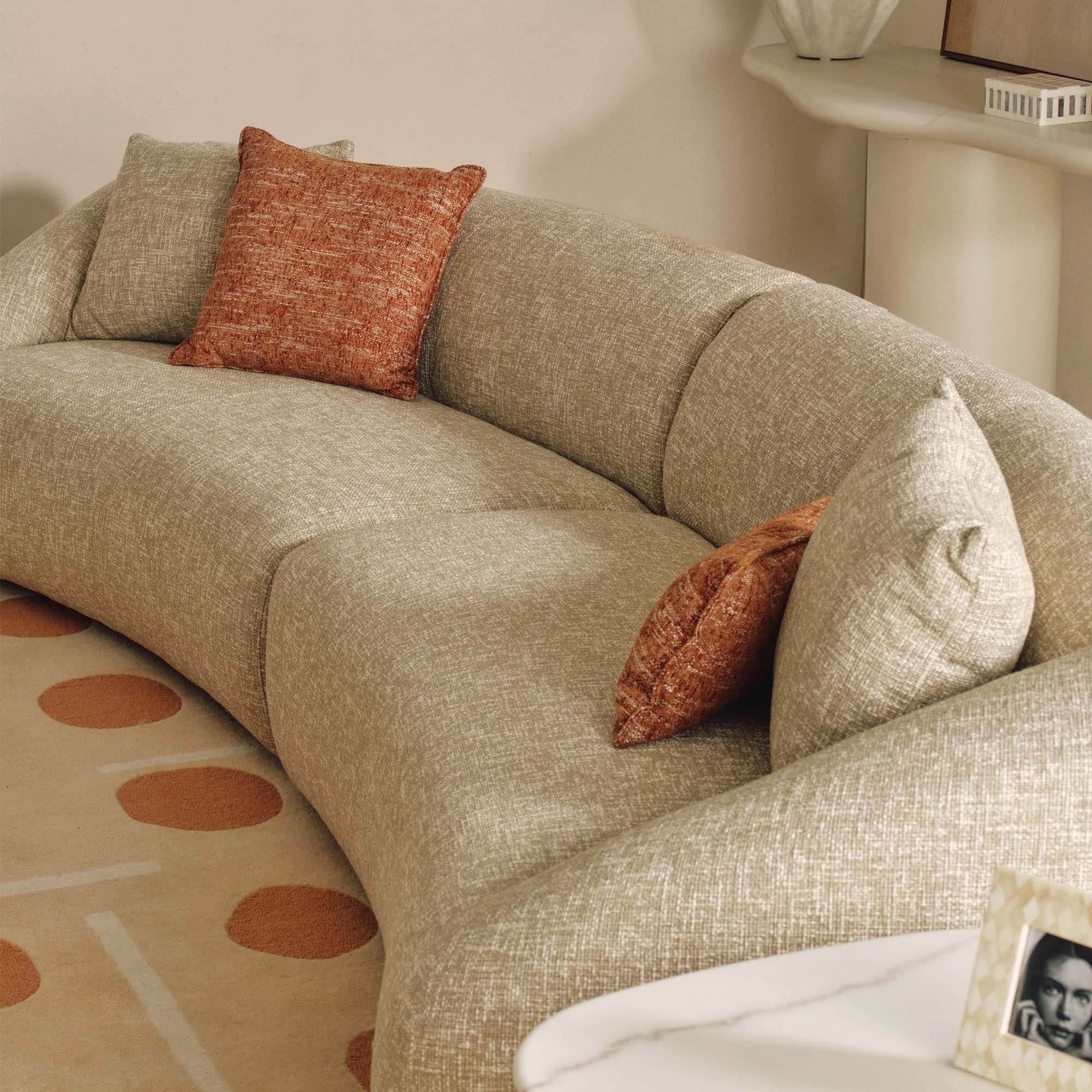 Amelie Sectional Sofa Taupe Fleck