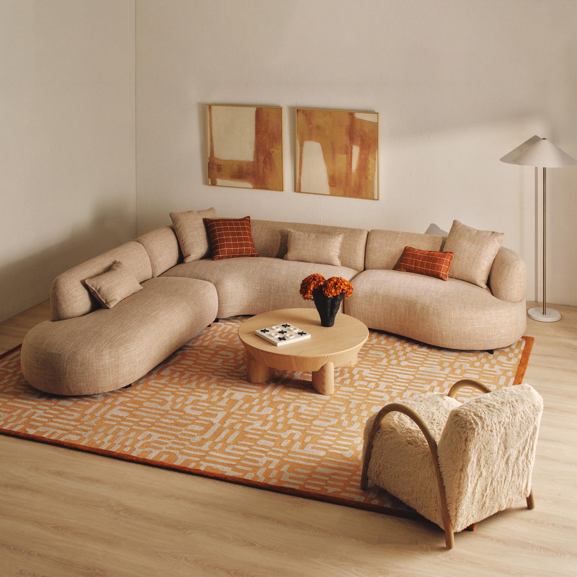Beni Sectional Sofa Claystone Left Chaise
