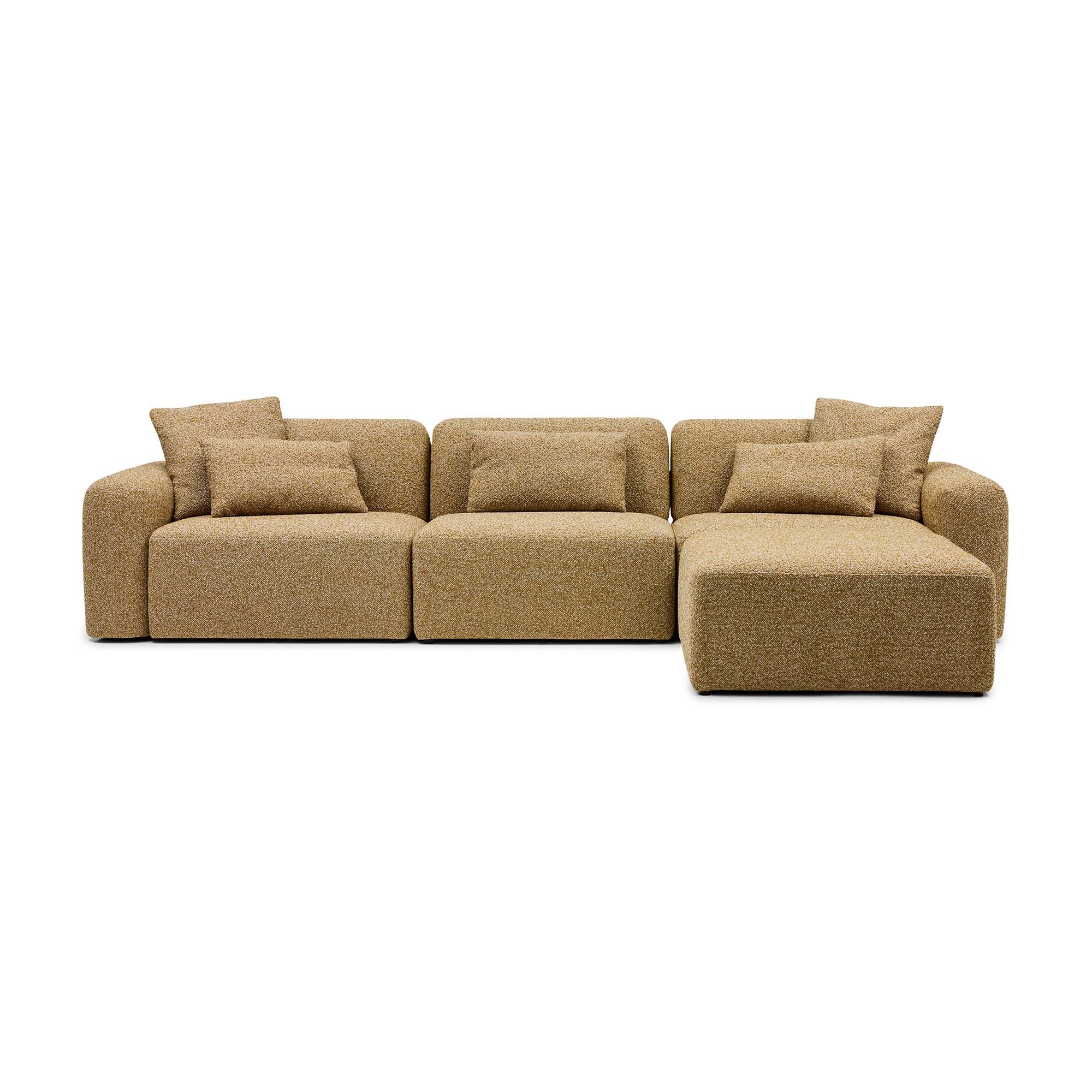 Paige Modular Sofa Dijon 3 Seat with Ottoman