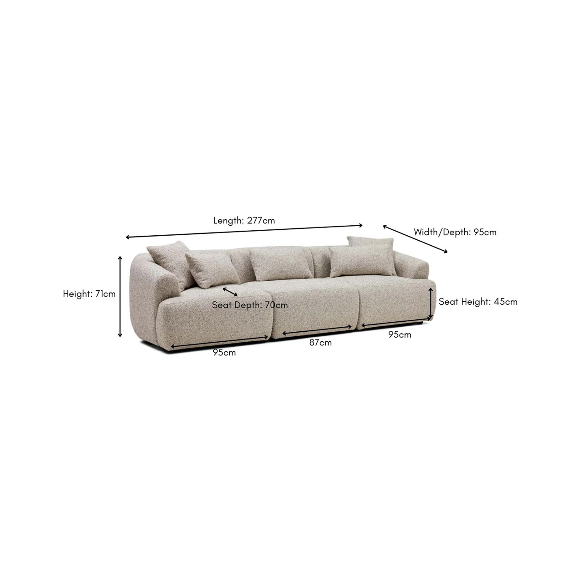 Harris Modular Sofa Moonstone 3 Seat