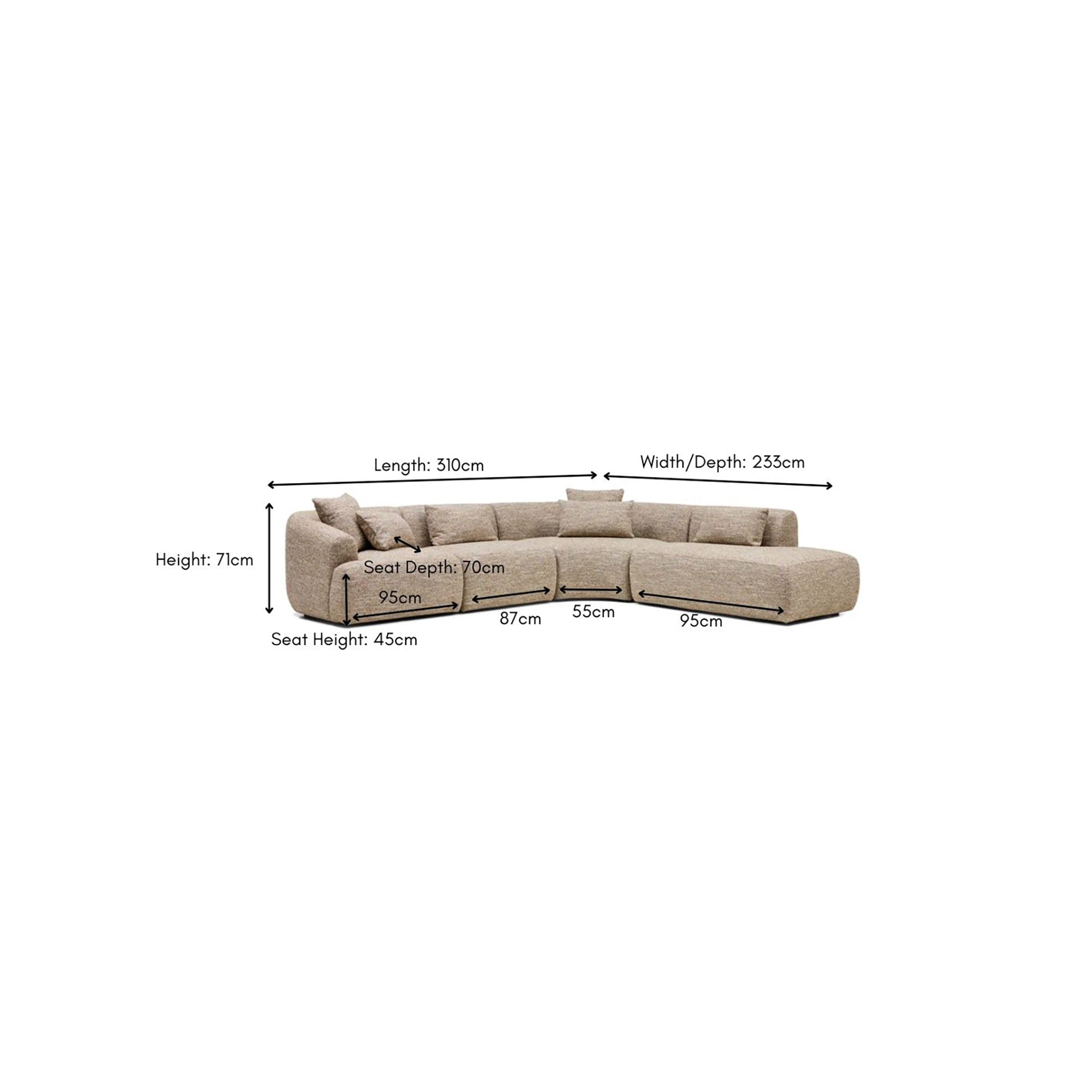 Harris Modular Sofa Desert 4 Seat Right Chaise