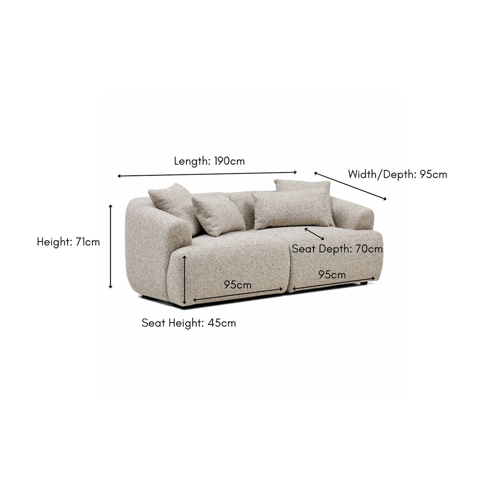 Harris Modular Sofa Moonstone 2 Seat