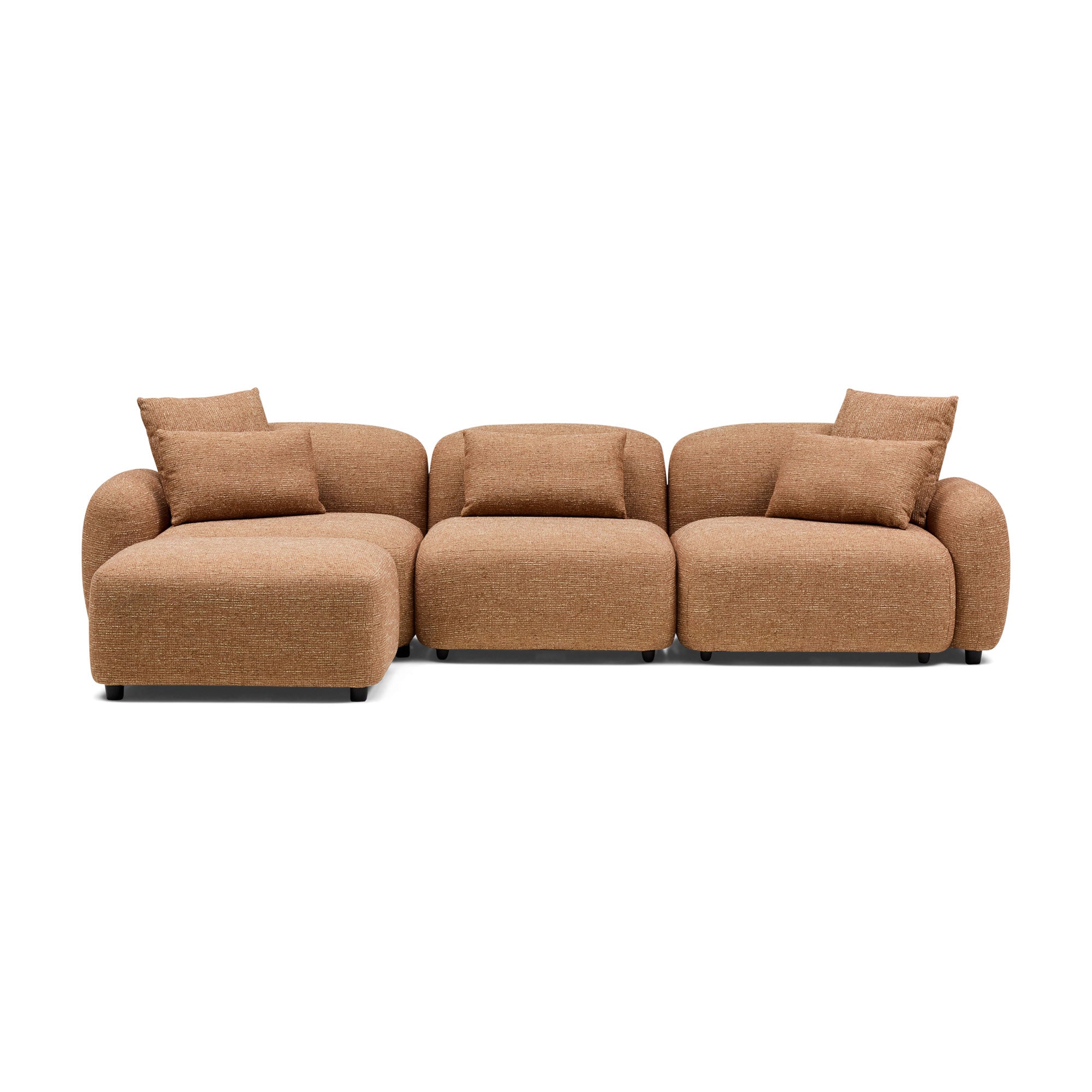Kaia Modular Sofa Hazelnut 3 Seat with Ottoman