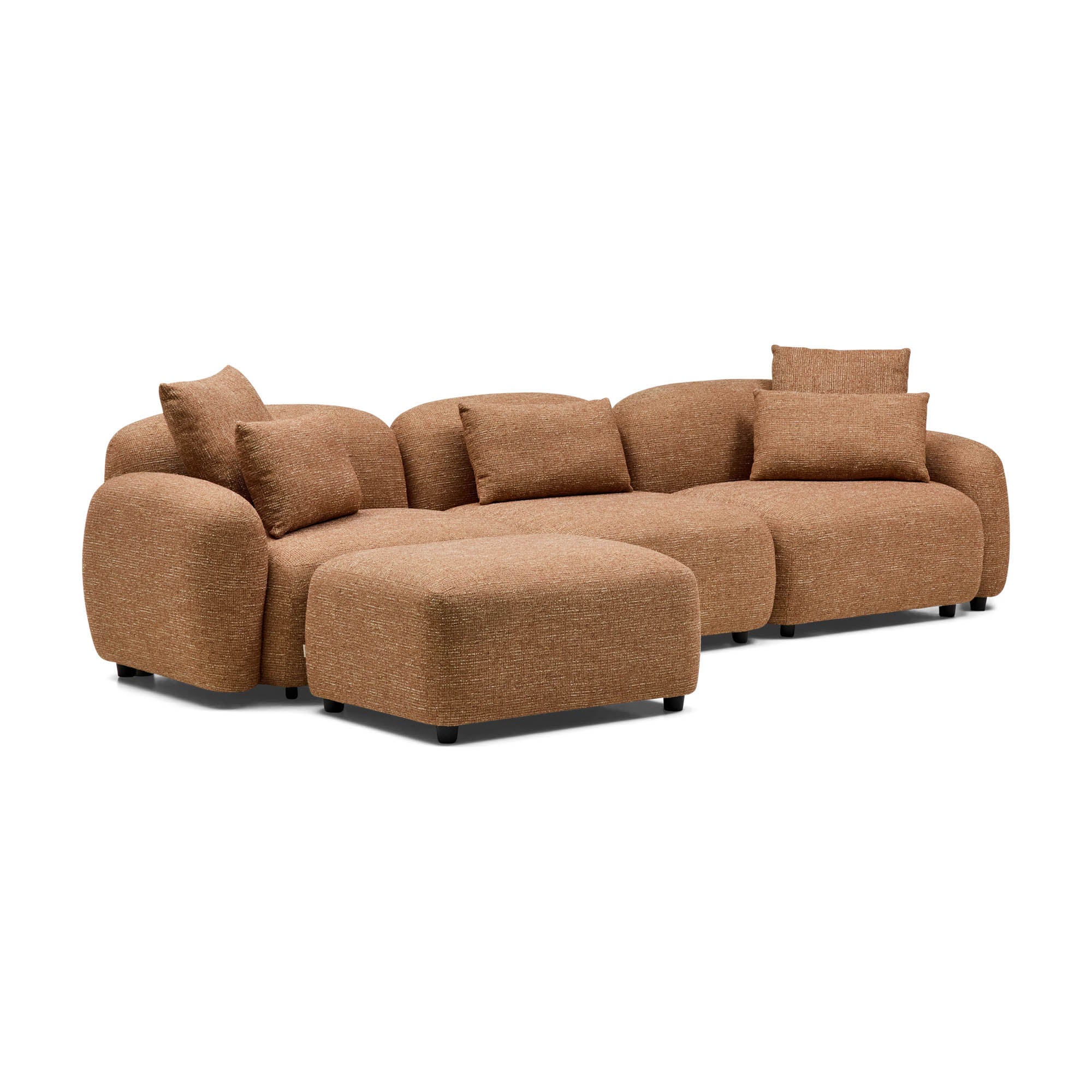 Kaia Modular Sofa Hazelnut 3 Seat with Ottoman