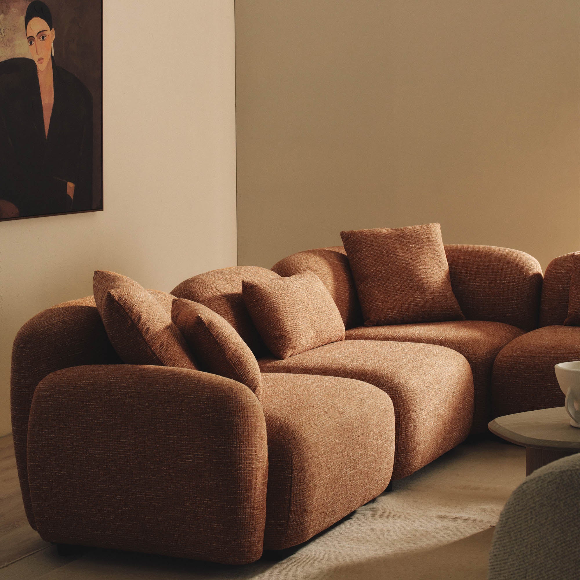 Kaia Modular Sofa Hazelnut 4 Seat Corner