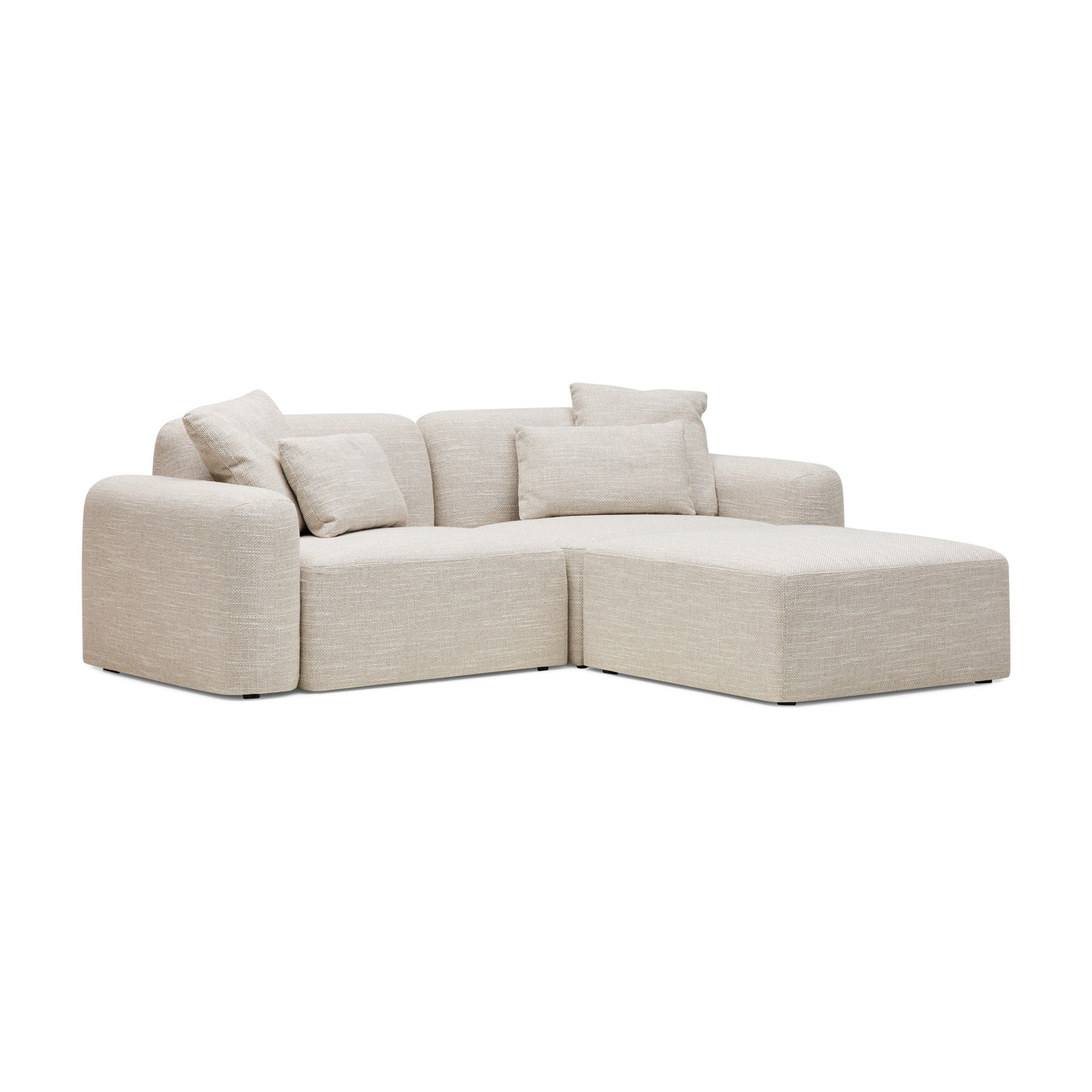 Paige Modular Sofa Oyster Weave 2 Seat with Ottoman