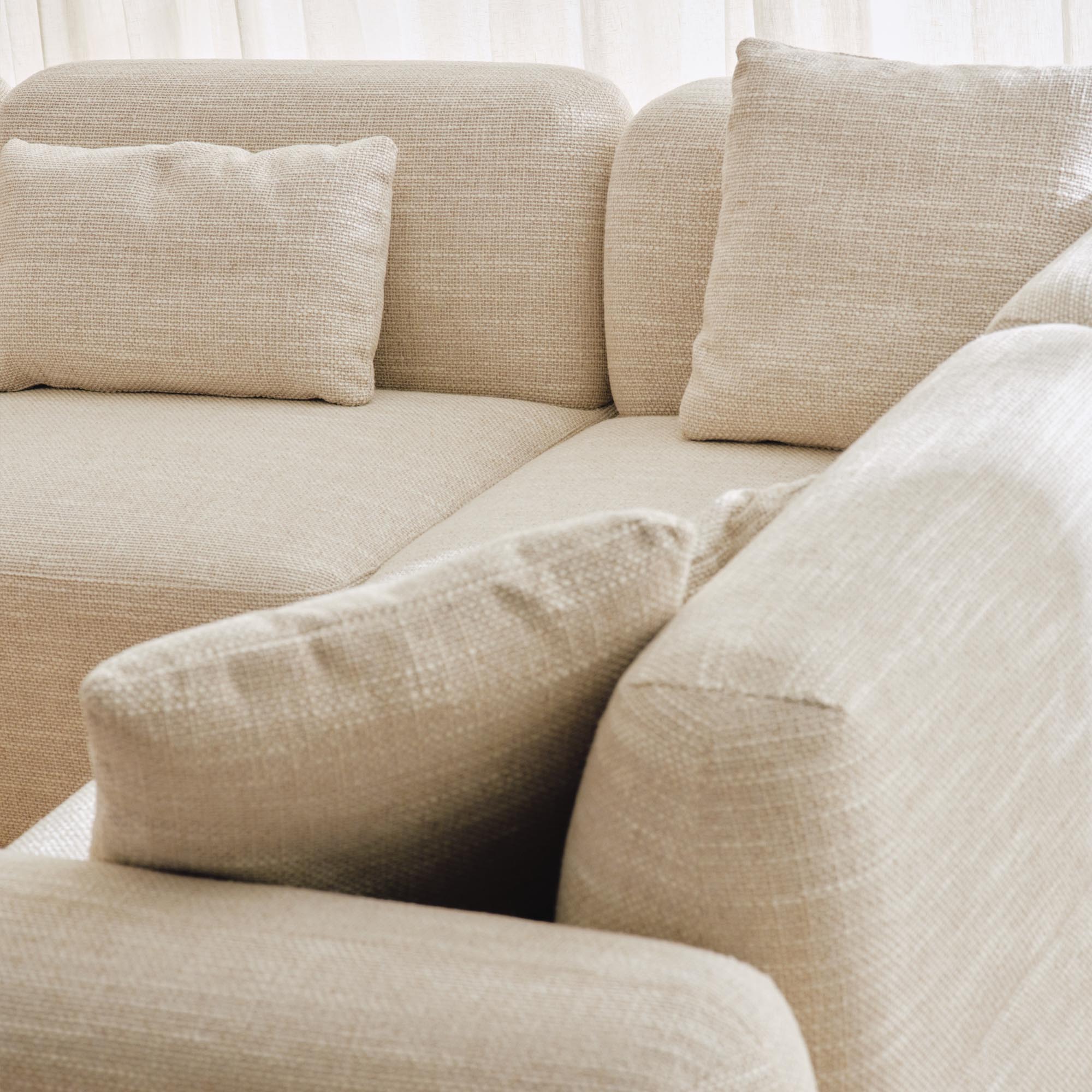 Paige Modular Sofa Oyster Weave 2 Seat with Ottoman