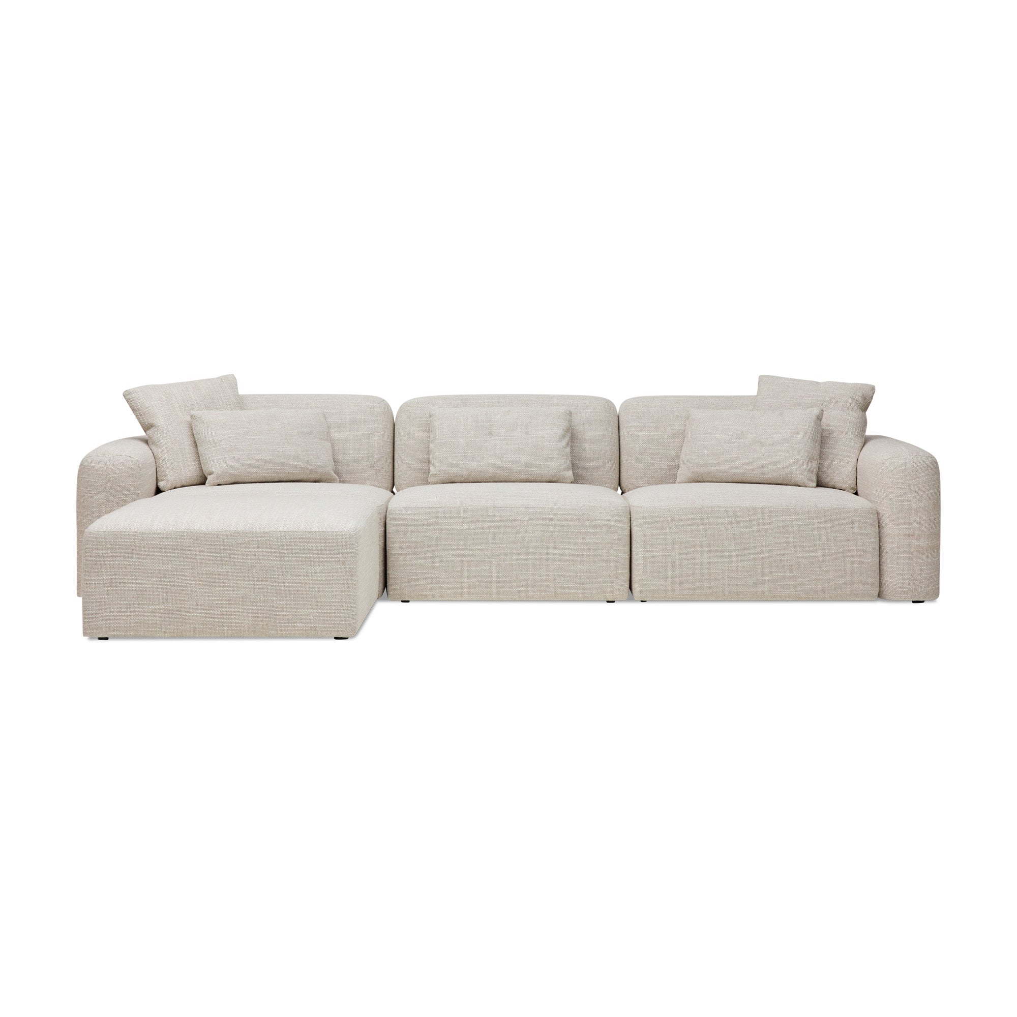 Paige Modular Sofa Oyster Weave 3 Seat with Ottoman
