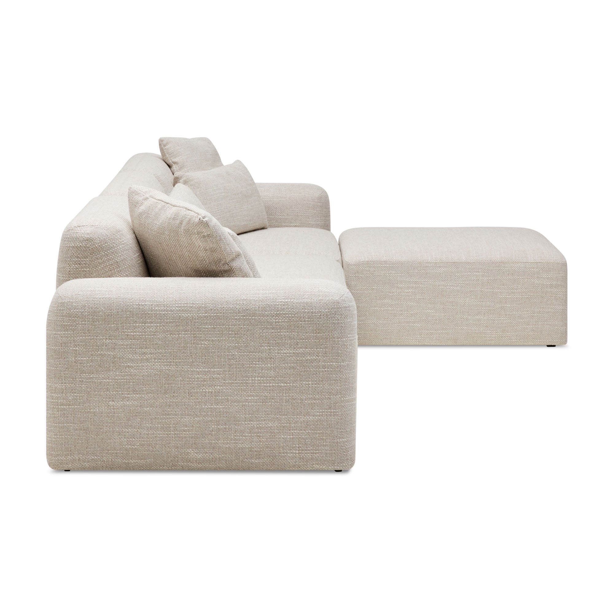 Paige Modular Sofa Oyster Weave 3 Seat with Ottoman