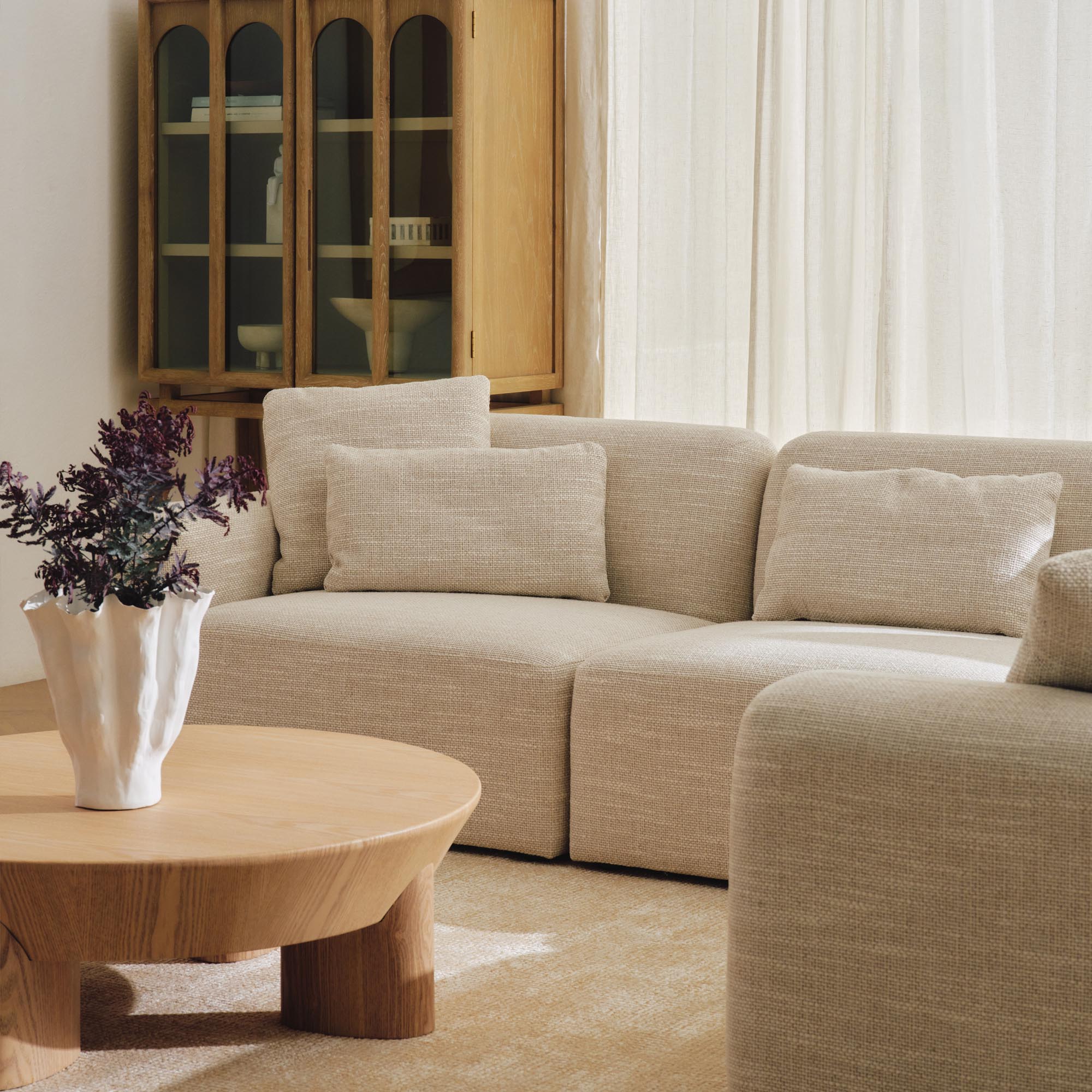 Paige Modular Sofa Oyster Weave 5 Seat Corner