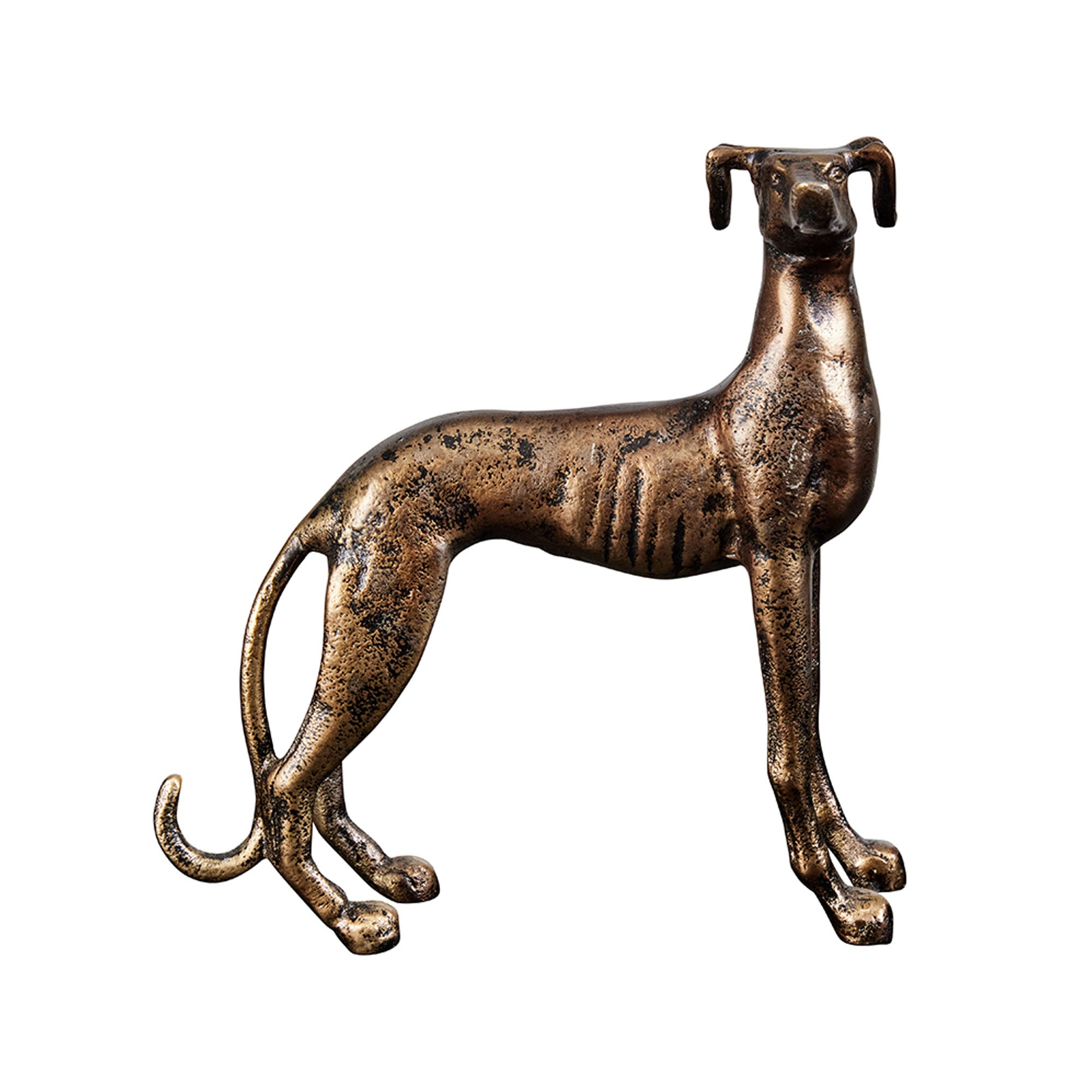 Rudi Greyhound Sculpture Brass