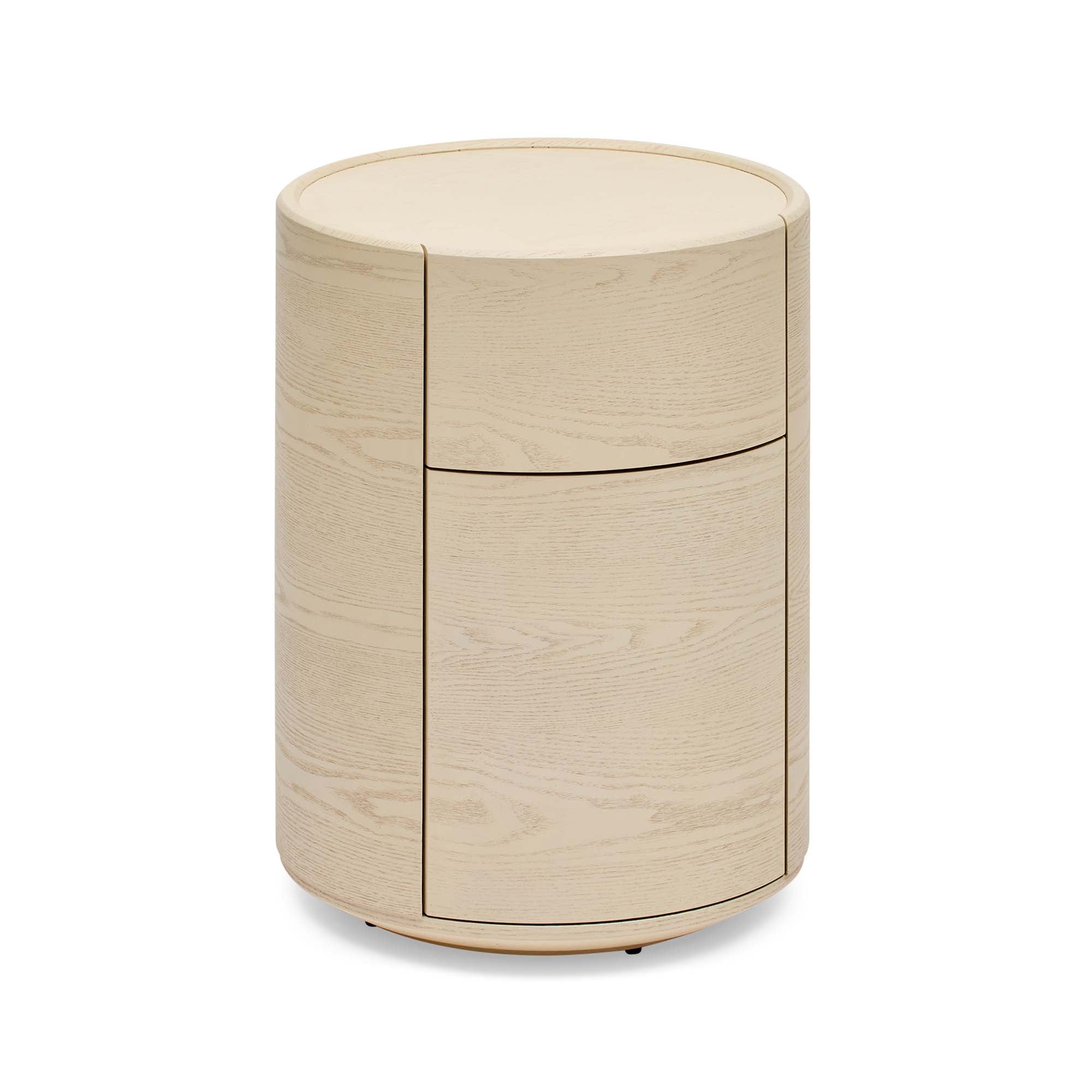 Rivo Round Bedside White Ash