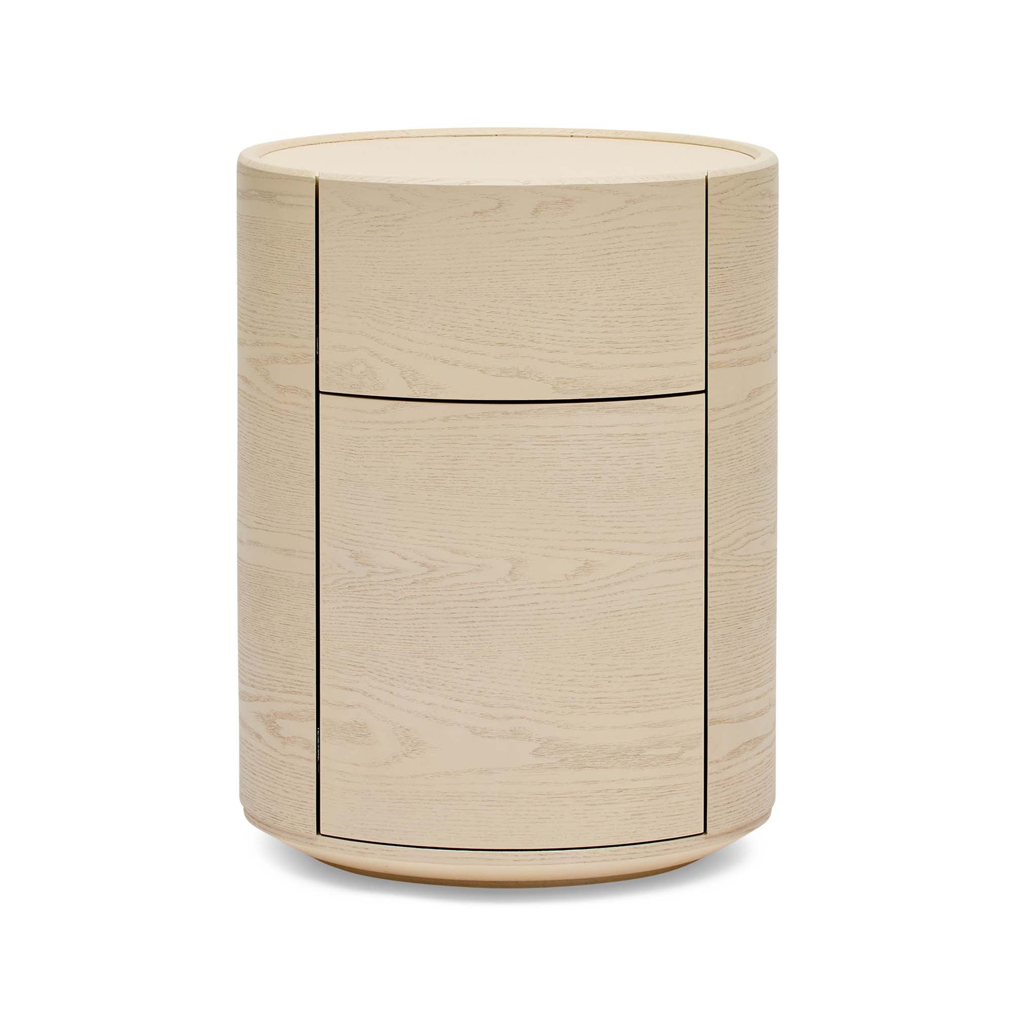 Rivo Round Bedside White Ash
