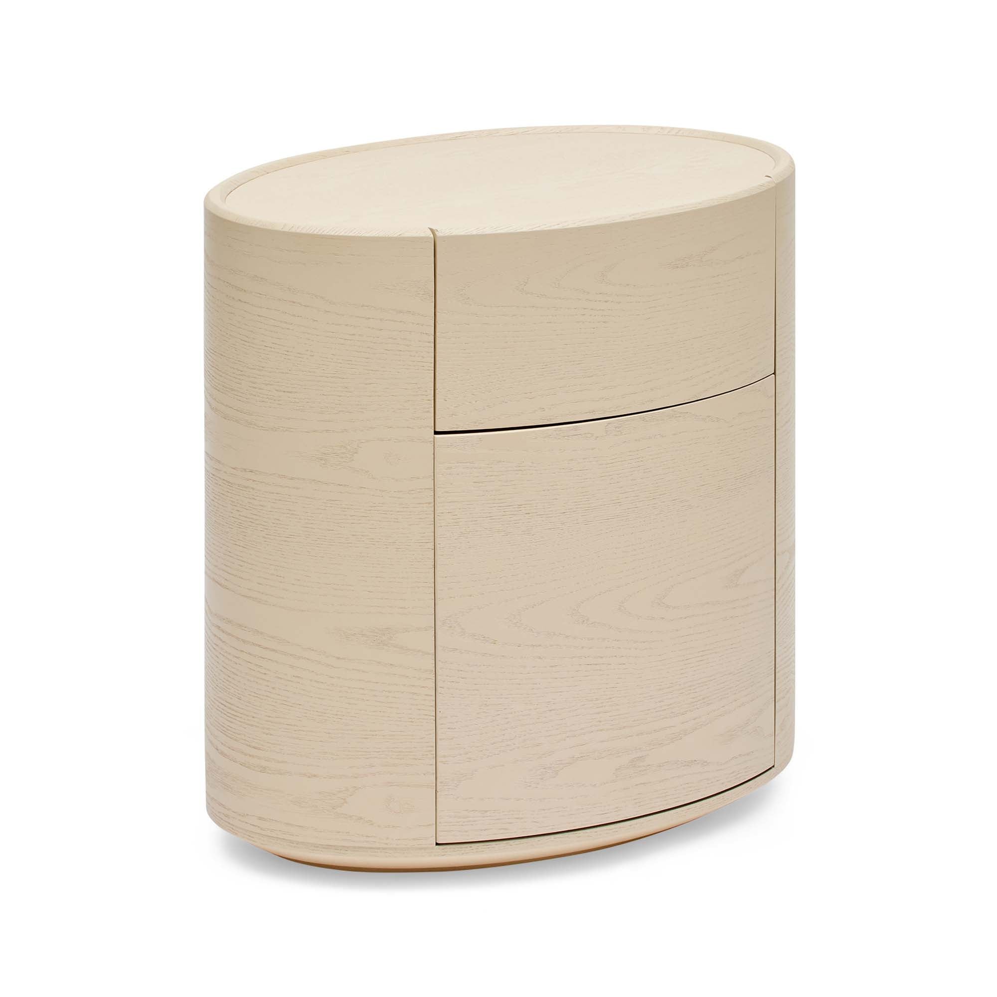 Veda Oval Bedside White Ash