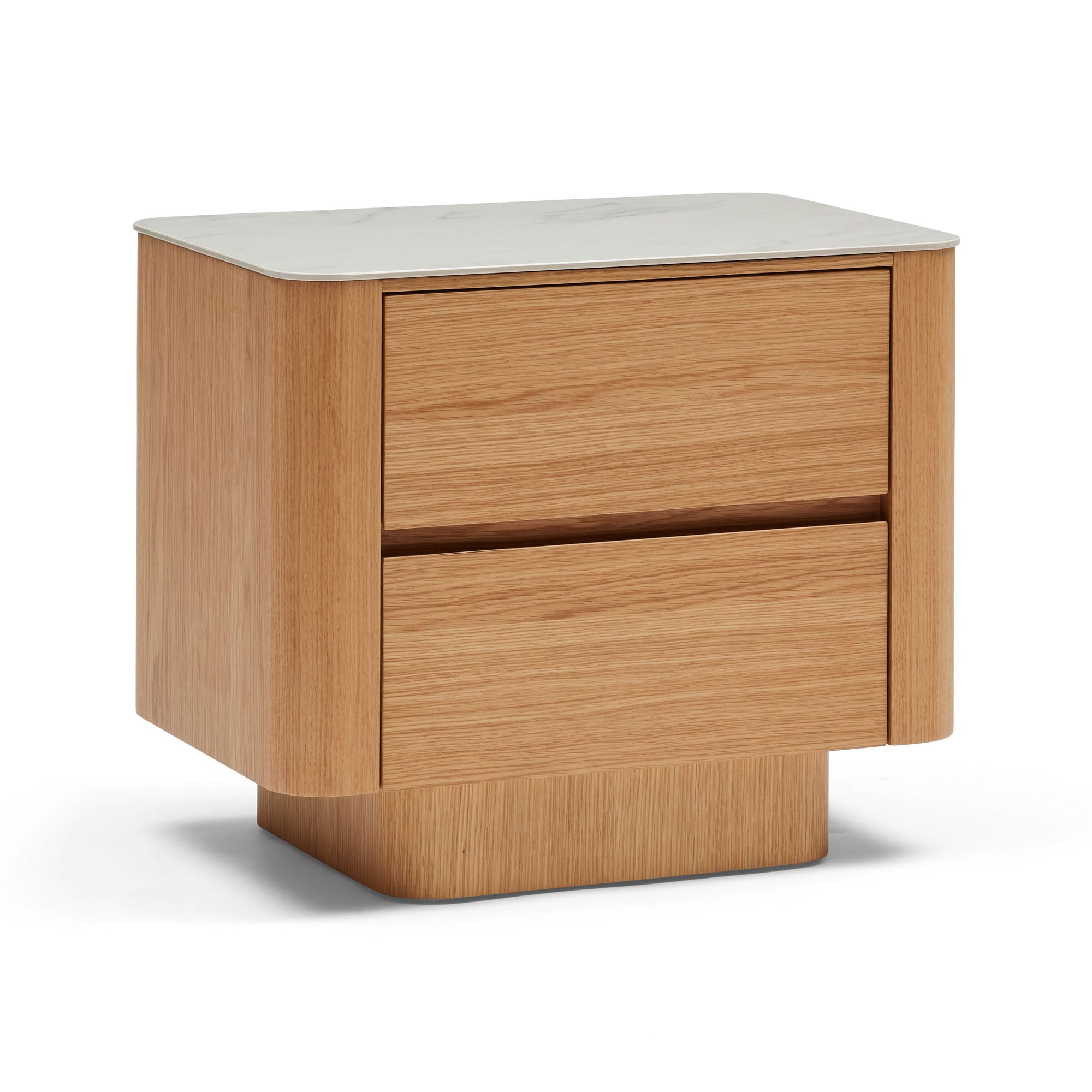 Clio Bedside Natural White Marble Ceramic