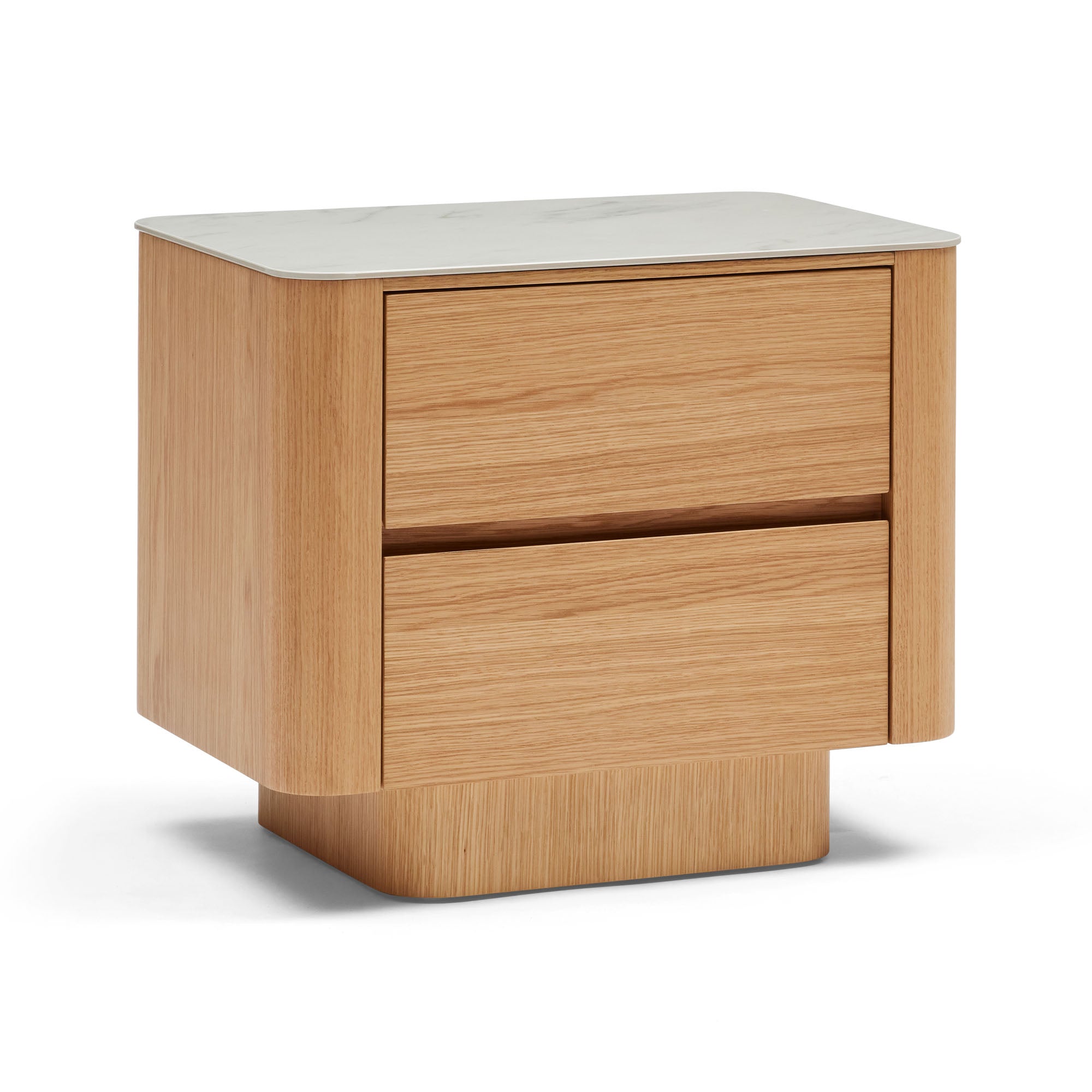 Clio Bedside Natural White Marble Ceramic
