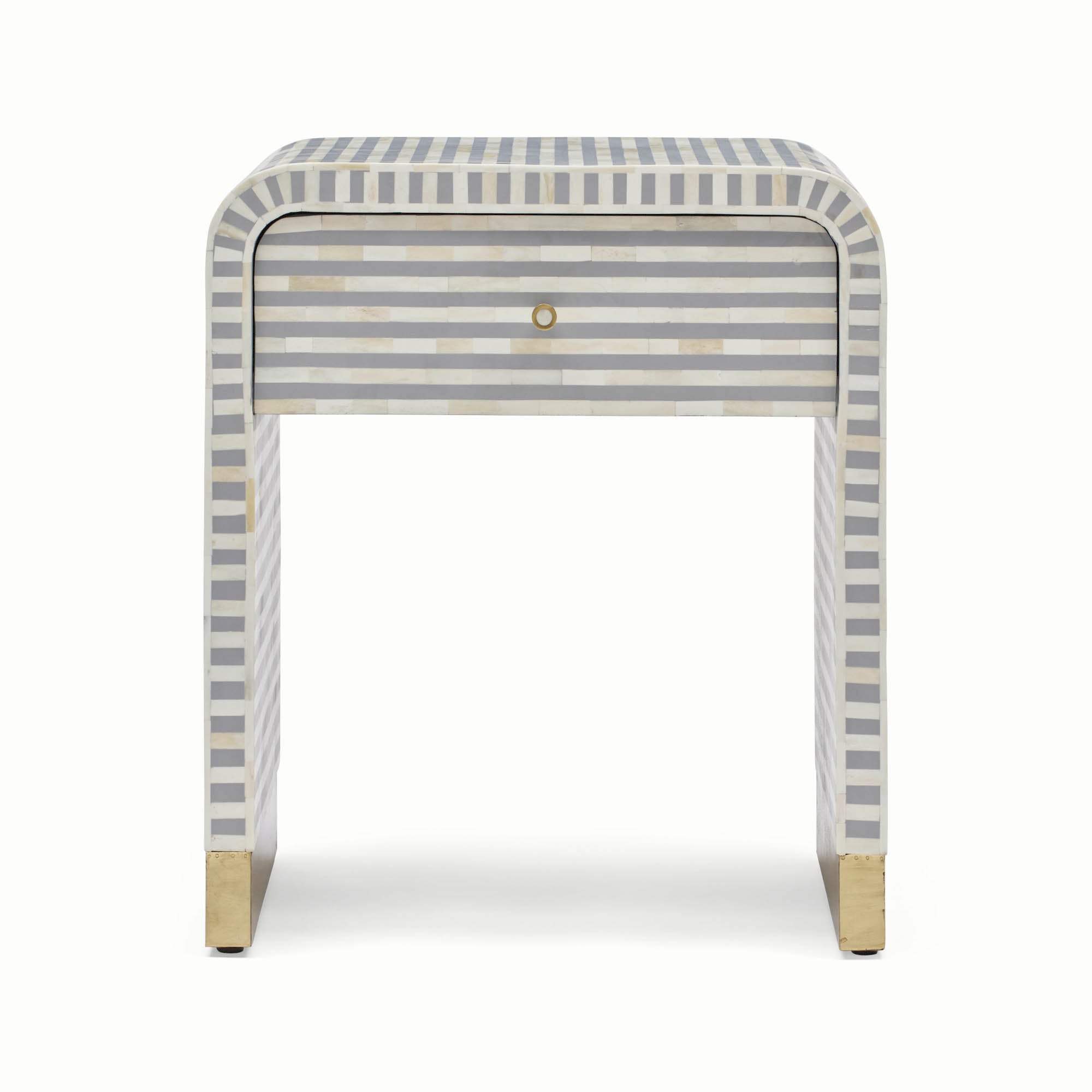 Amo Bone Inlay Bedside Grey