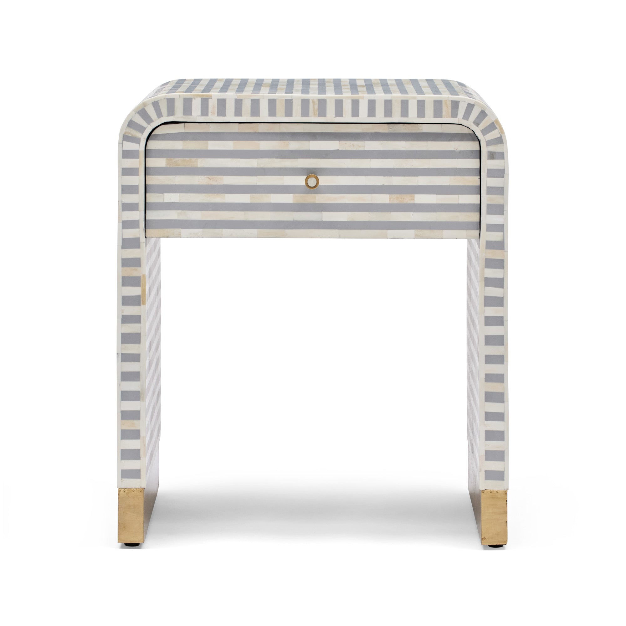 Amo Bone Inlay Bedside Grey