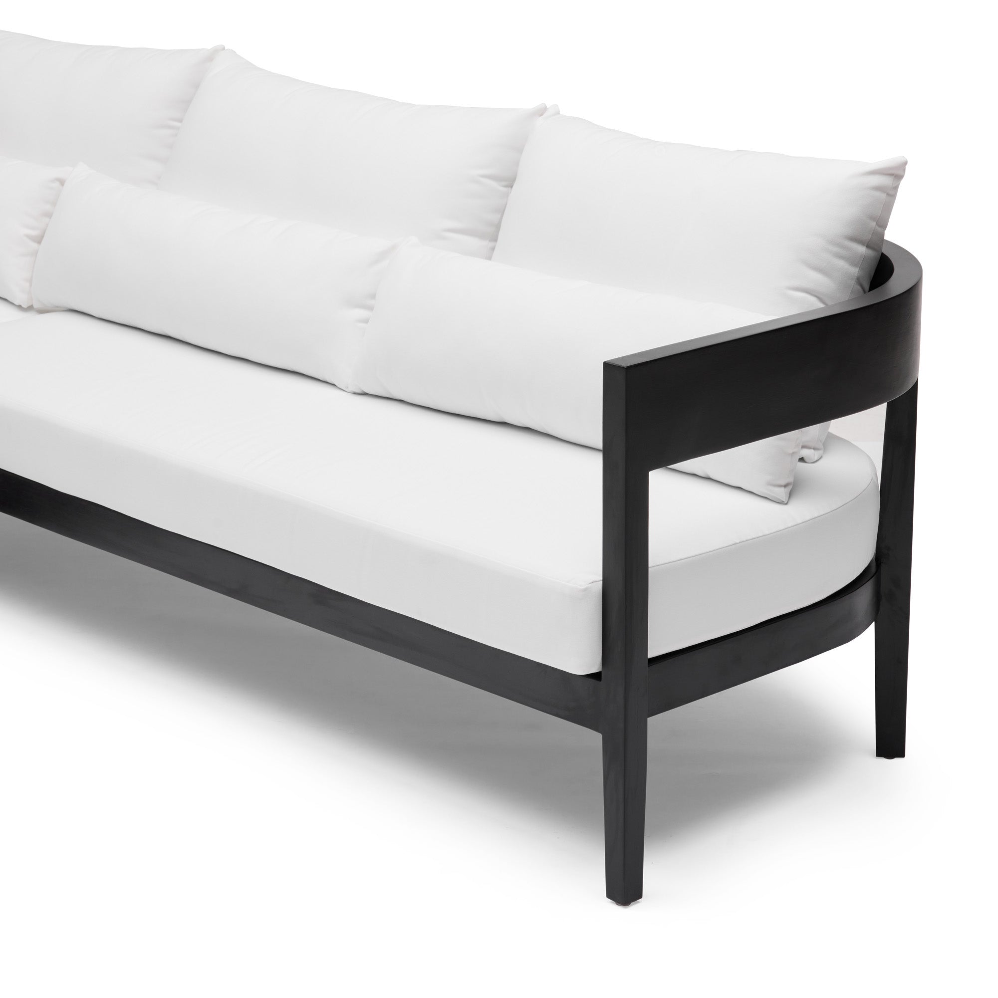 Avoca Outdoor Sofa Black & White Left Chaise