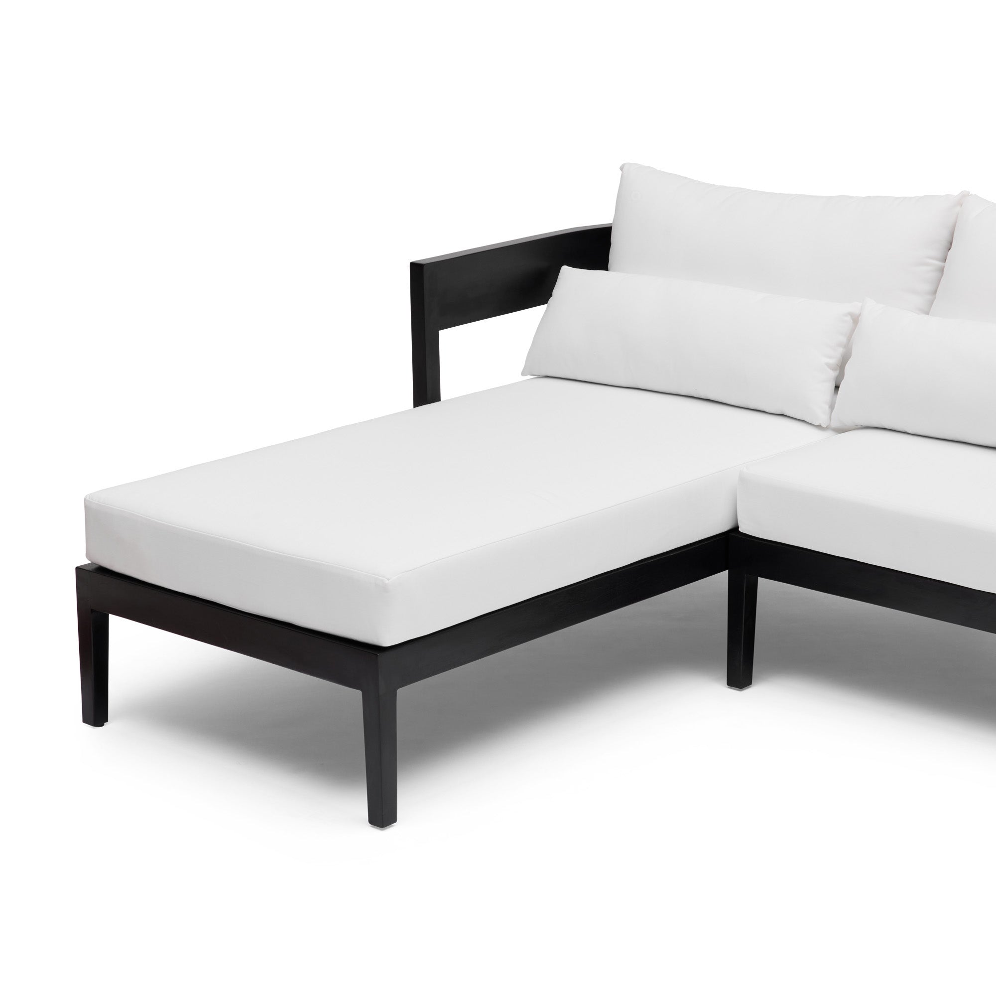 Avoca Outdoor Sofa Black & White Left Chaise