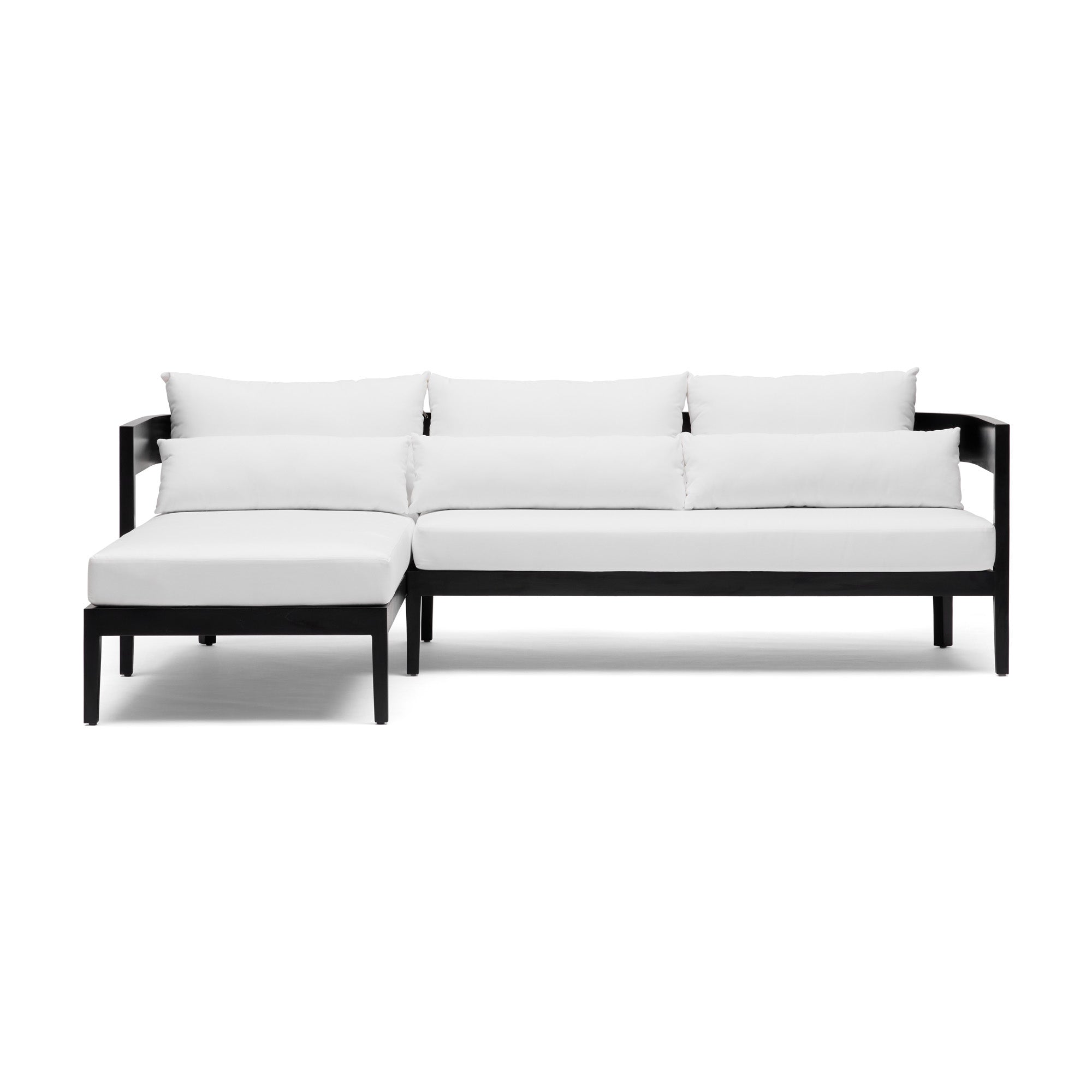 Avoca Outdoor Sofa Black & White Left Chaise