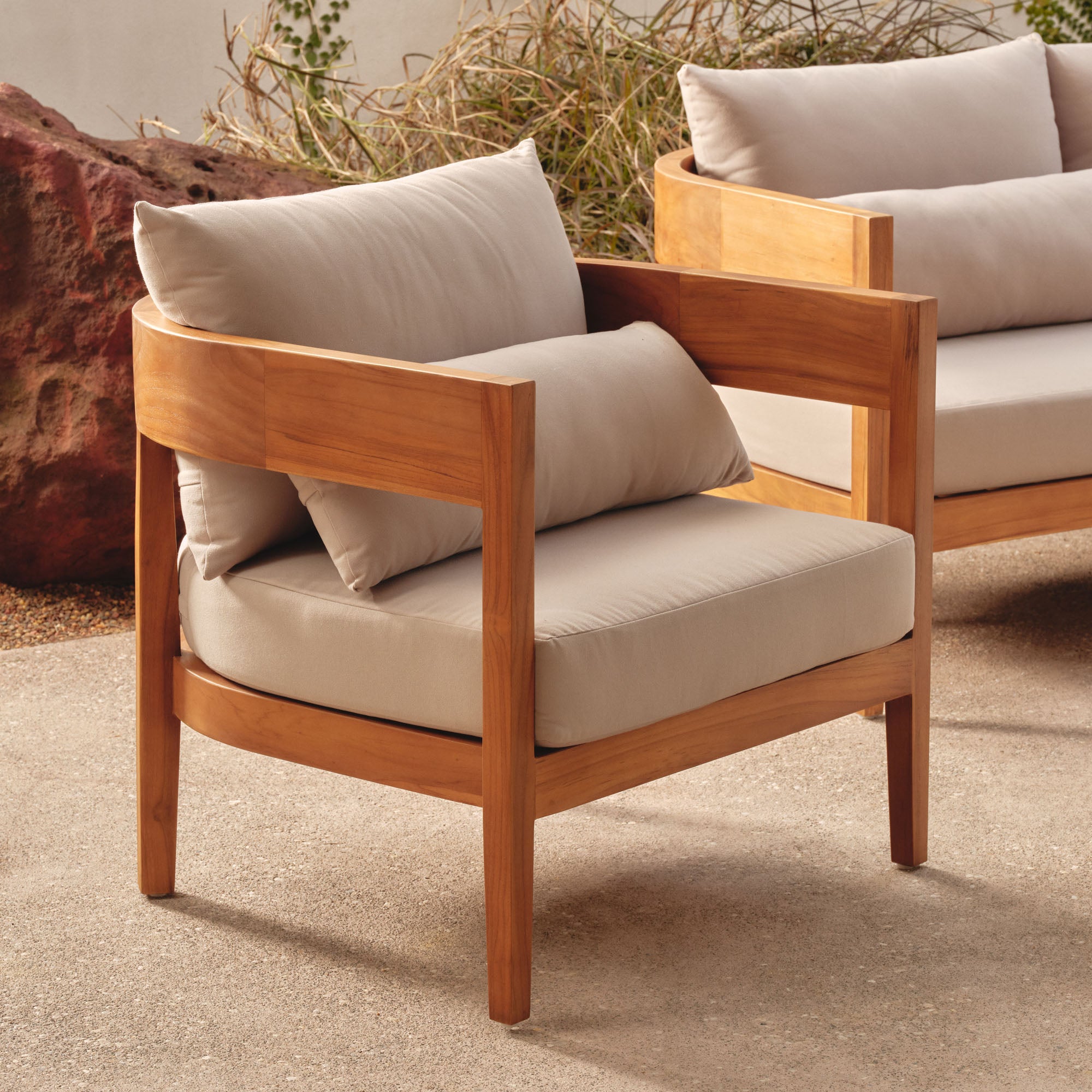 Avoca Outdoor Chair Natural & Stone