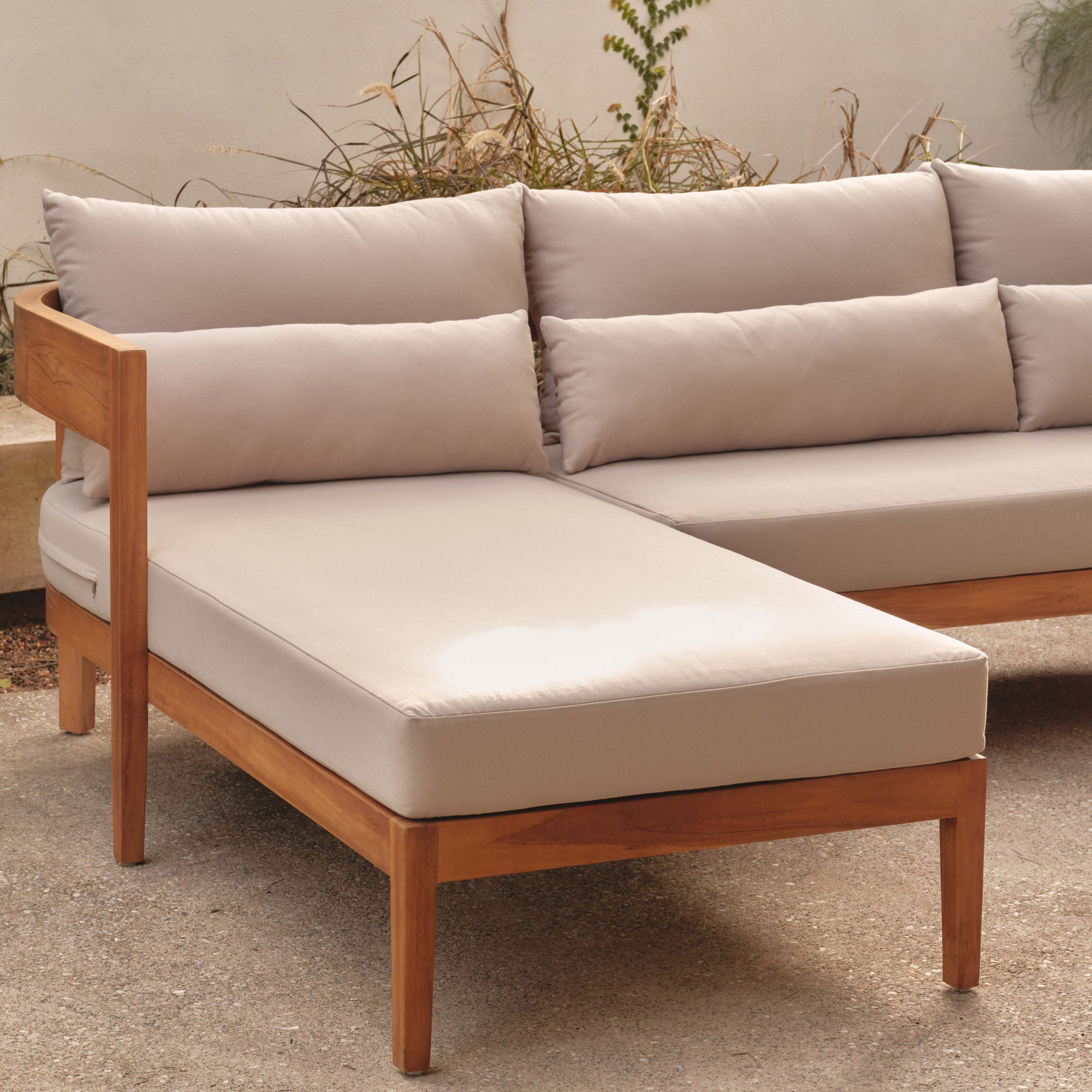 Avoca Outdoor Sofa Natural & Stone Left Chaise