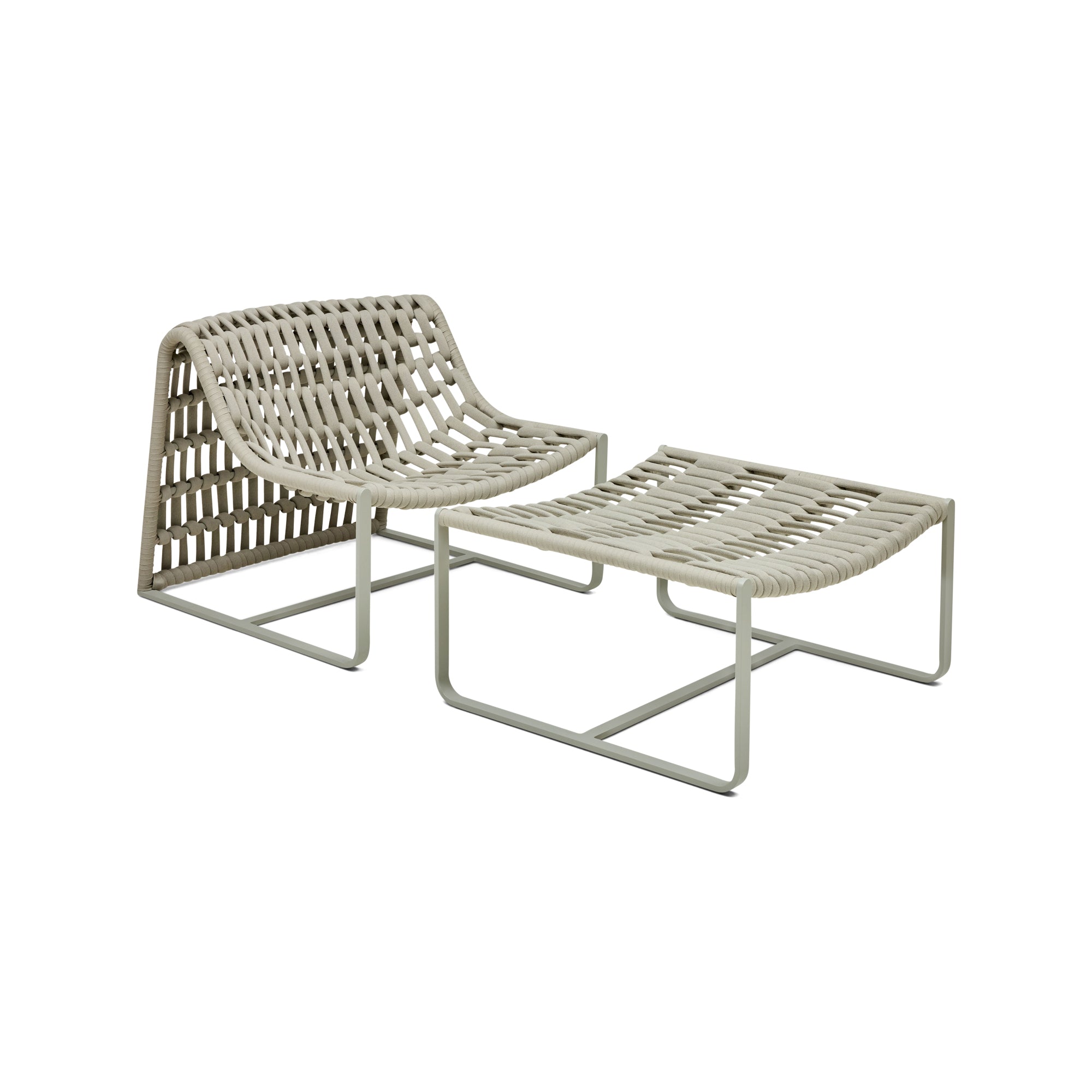 Paros Outdoor Chair & Ottoman Mist