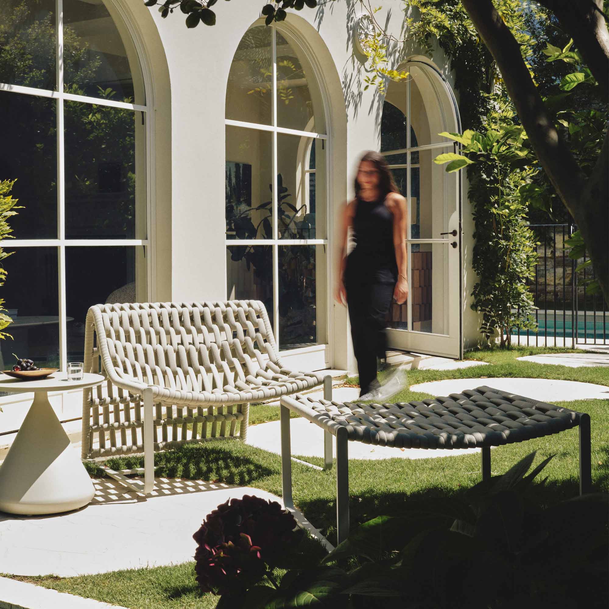 Paros Outdoor Chair & Ottoman Mist