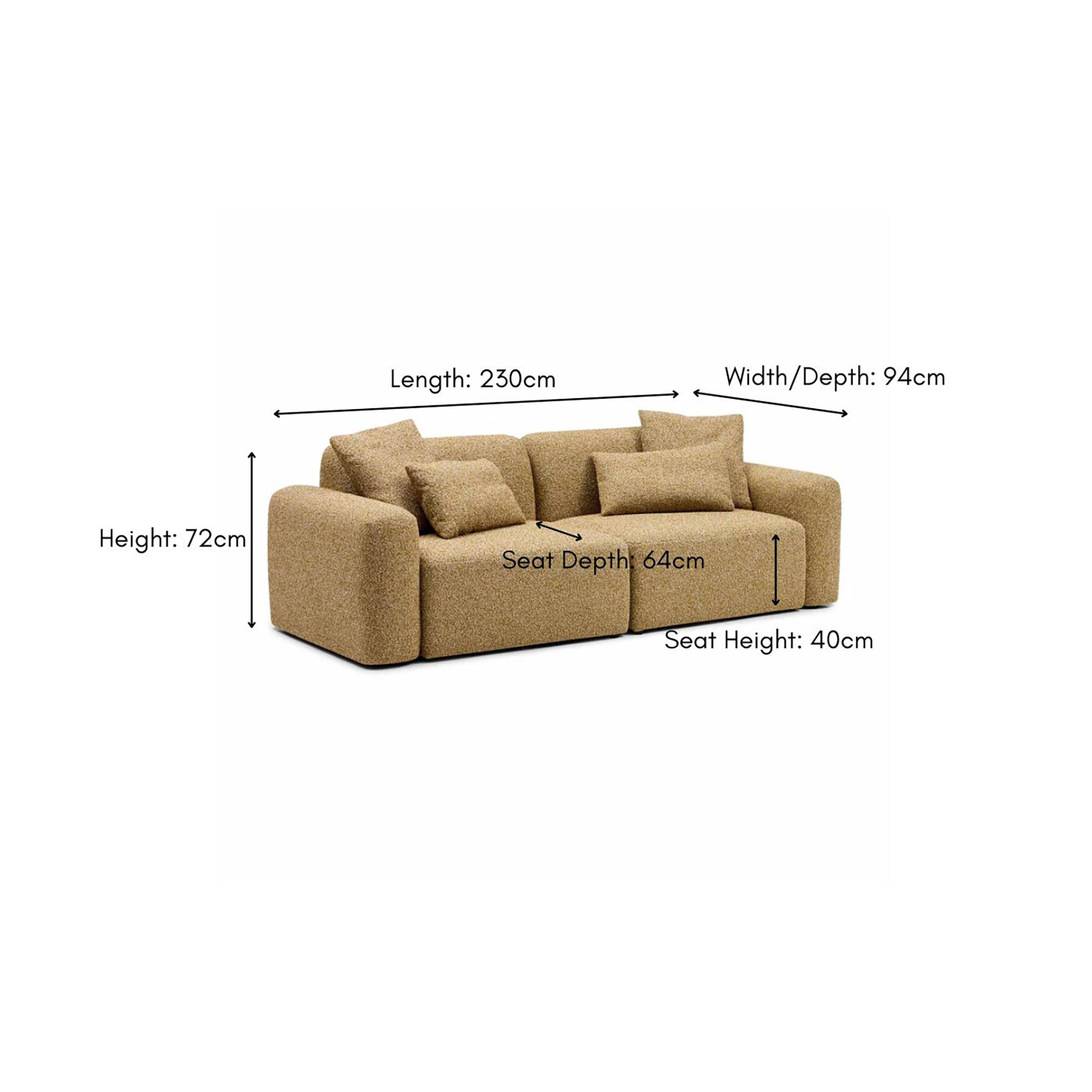 Paige Modular Sofa Dijon 2 Seat